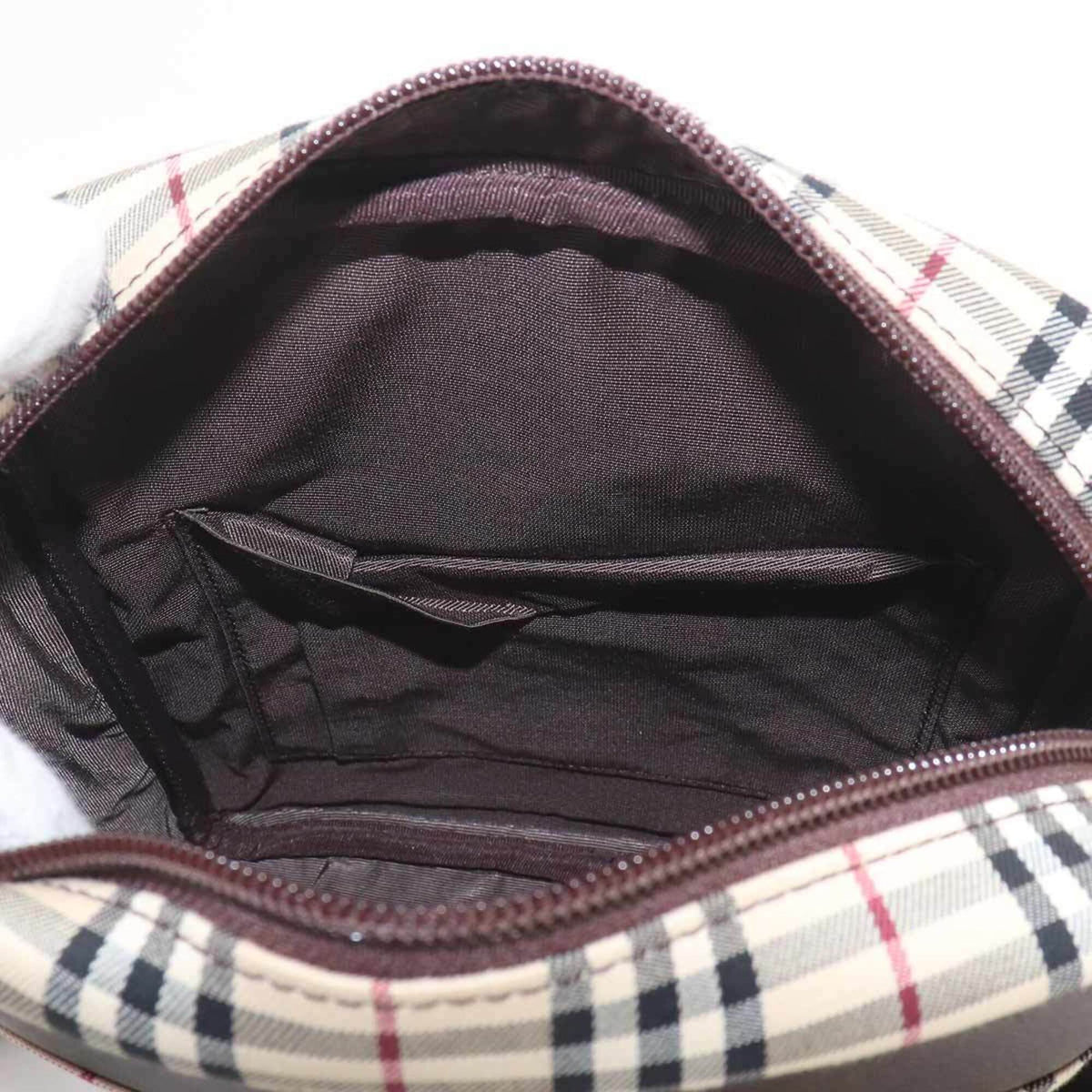 Burberry Beige Beige Brown Brown Canvas Handbag Shoulder Bag (Pre-Owned)