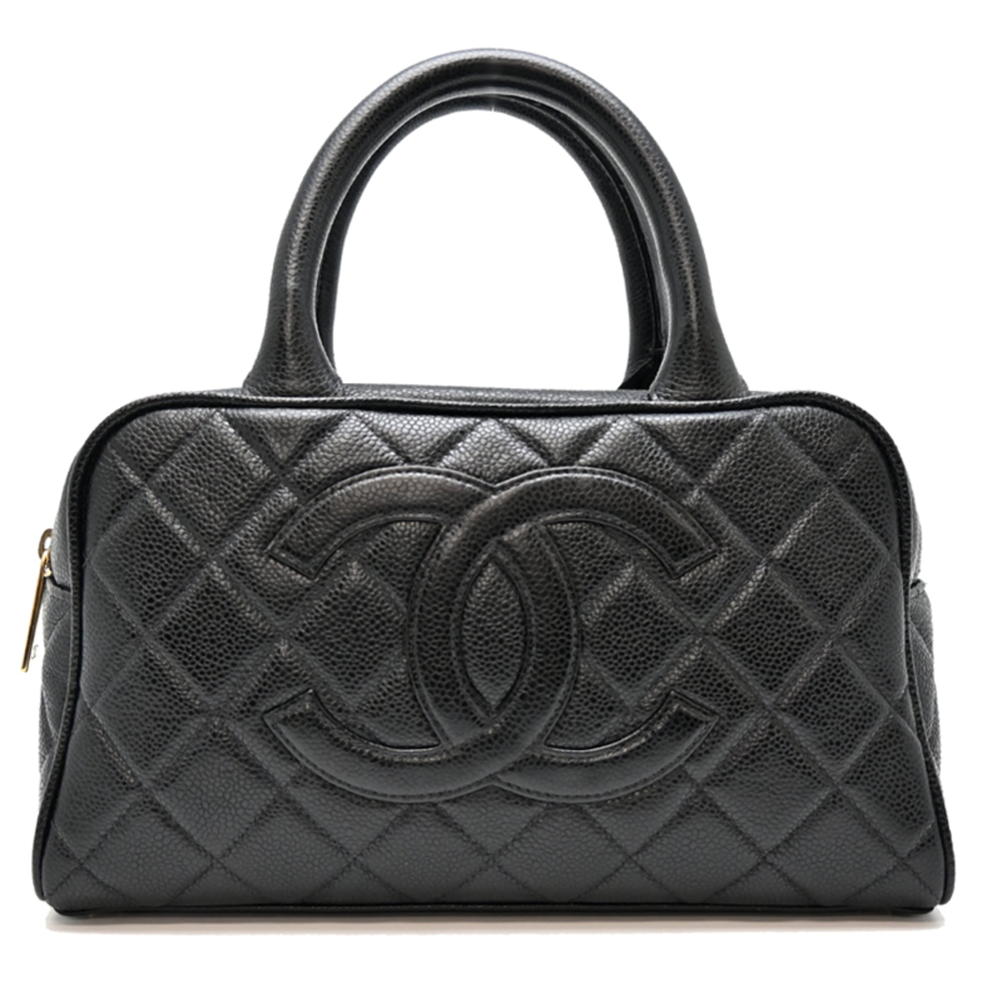 Chanel Black Grained Calfskin Handbag (Pre-Owned)