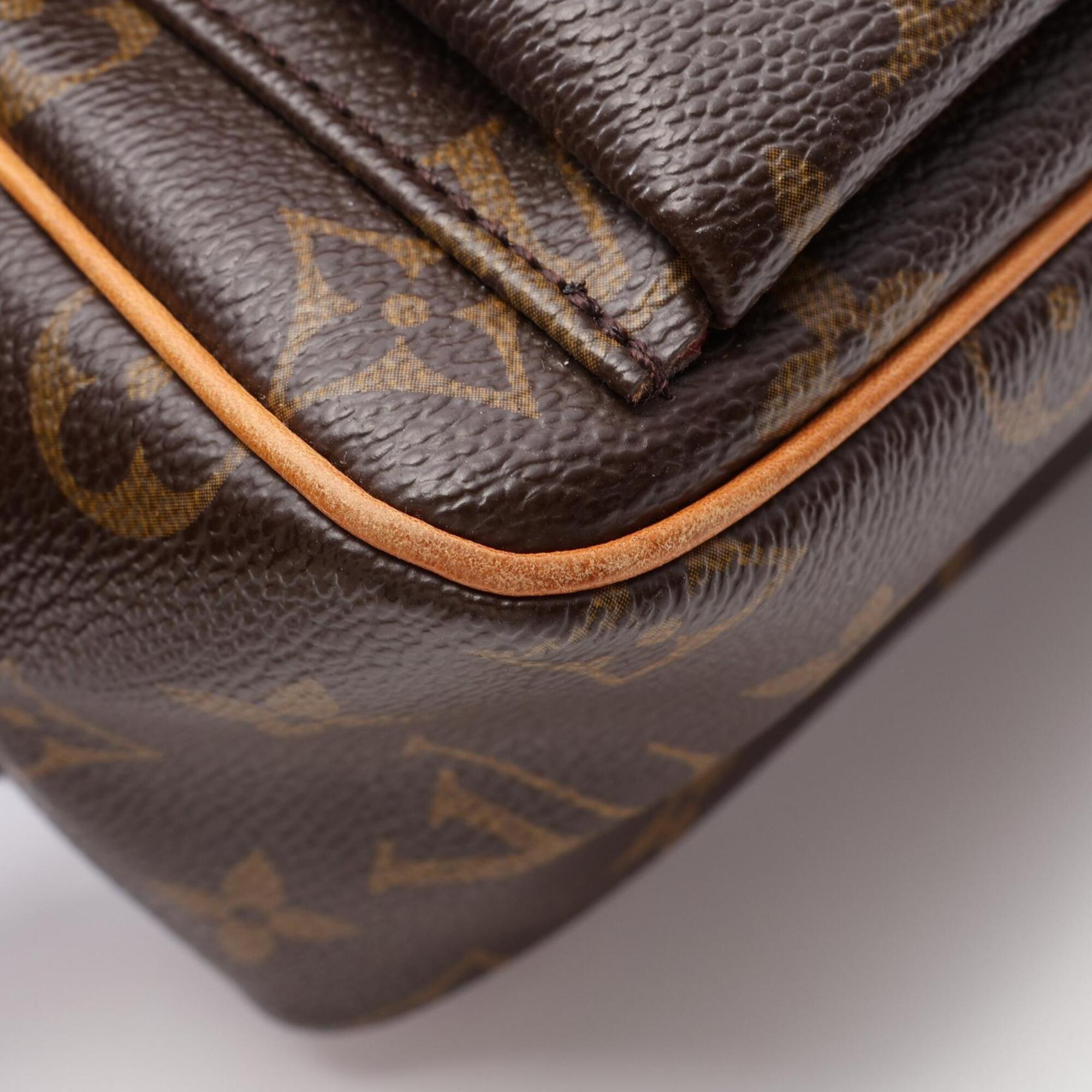 Louis Vuitton Brown Monogram Coated Canvas Leather Handbag Shoulder Bag (Pre-Owned)