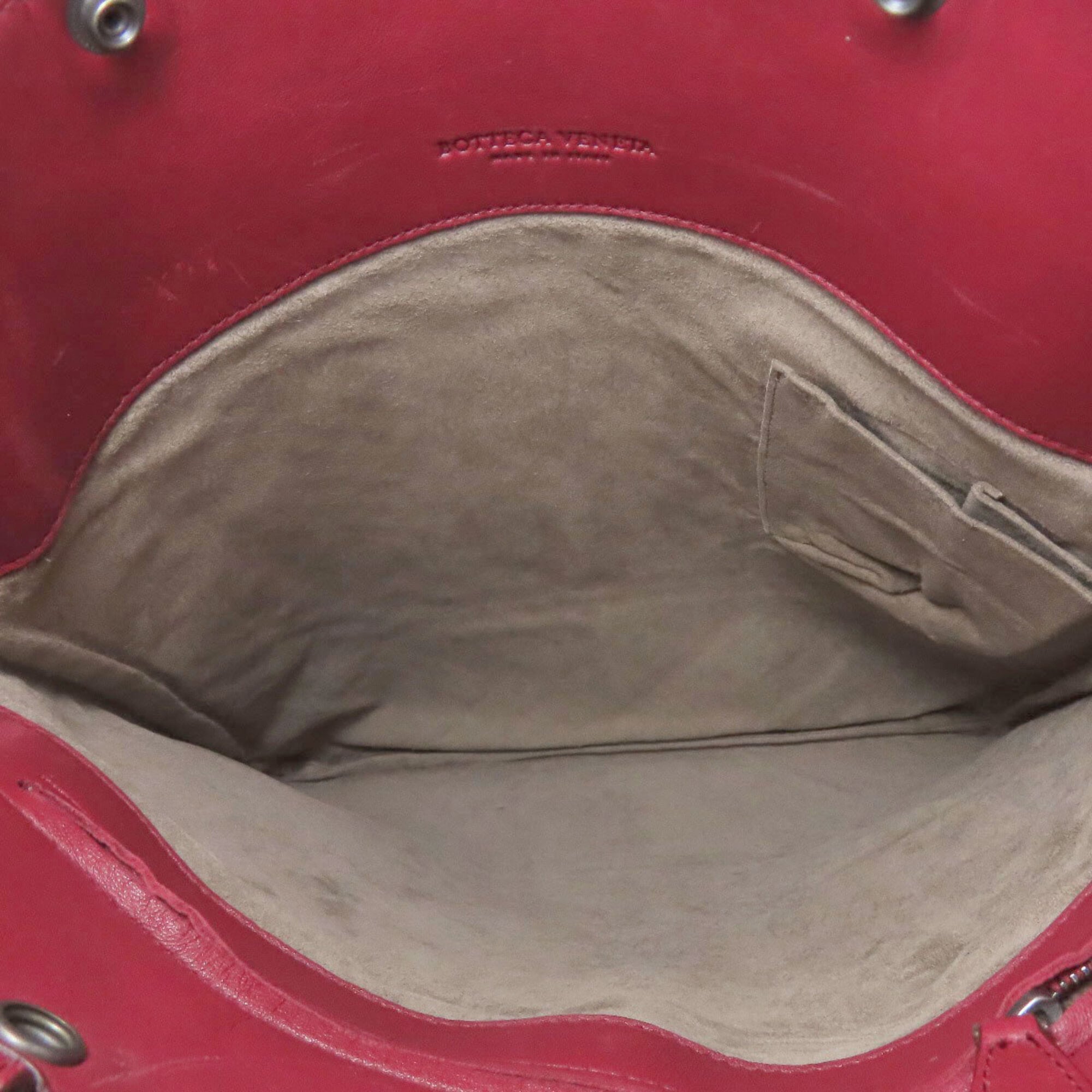 Bottega Veneta Red Color Leather Tote Bag (Pre-Owned)