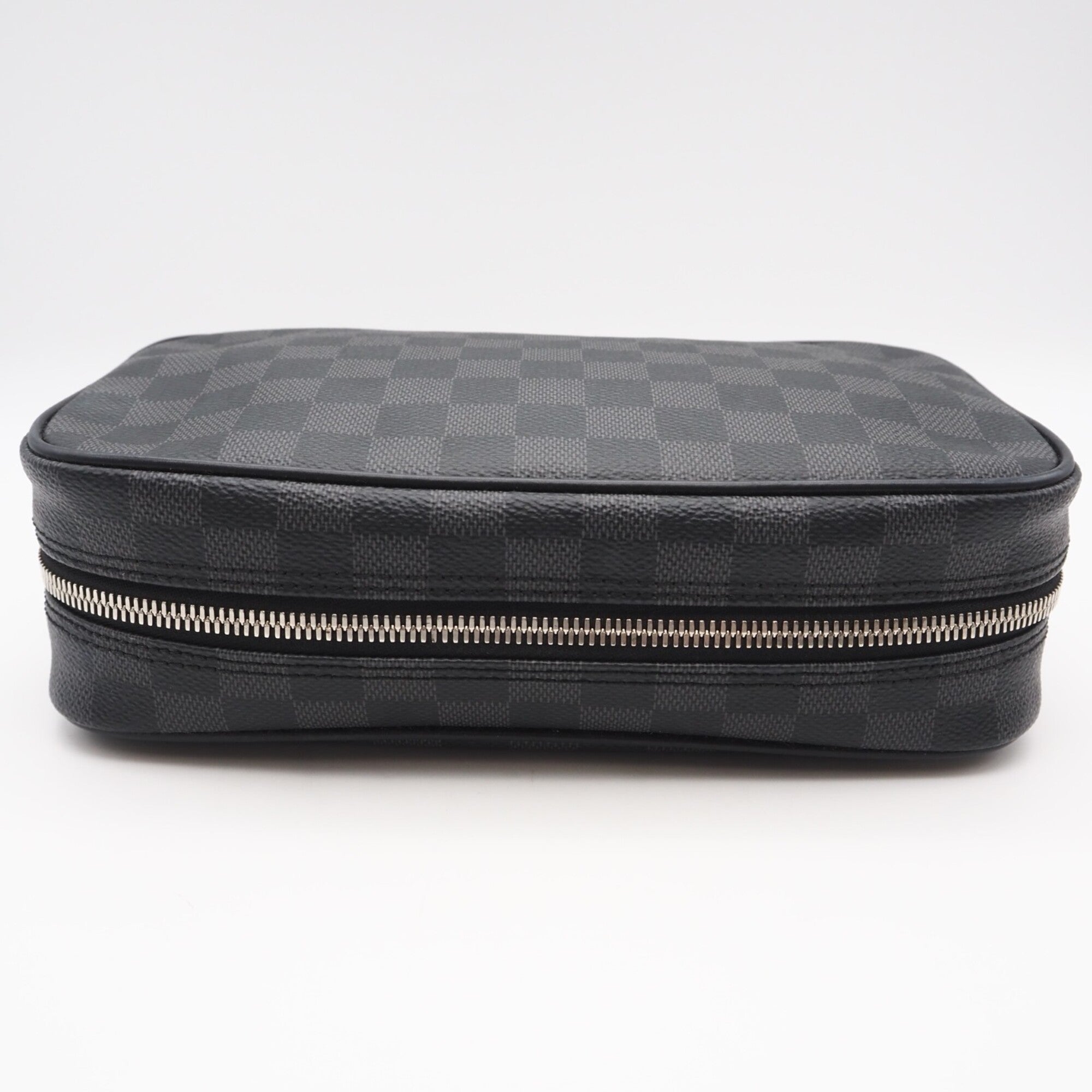 Louis Vuitton Black Gray Coated Canvas Leather Clutch Bag (Pre-Owned)