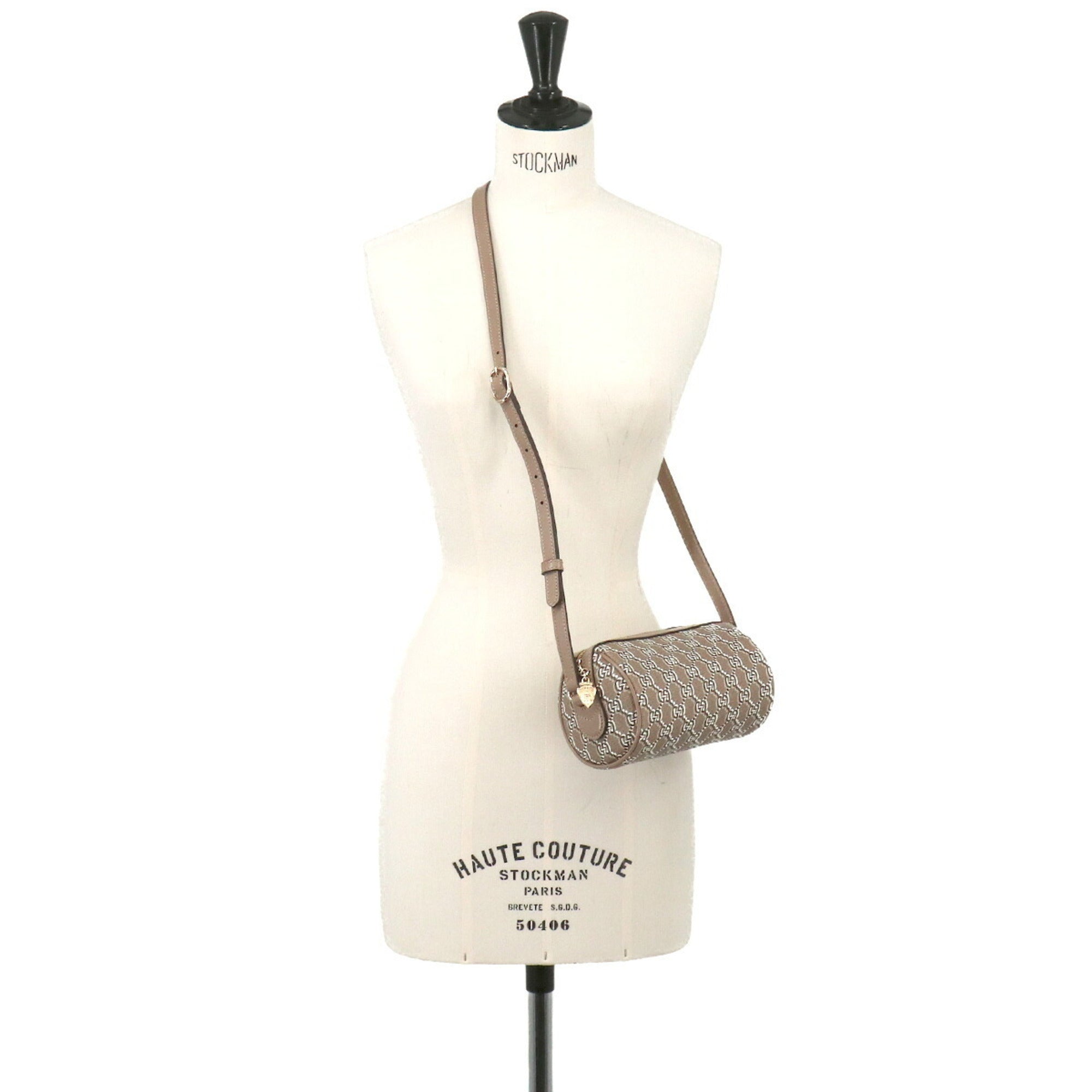 Gucci Beige Gg Supreme Canvas Leather Handbag Shoulder Bag (Pre-Owned)
