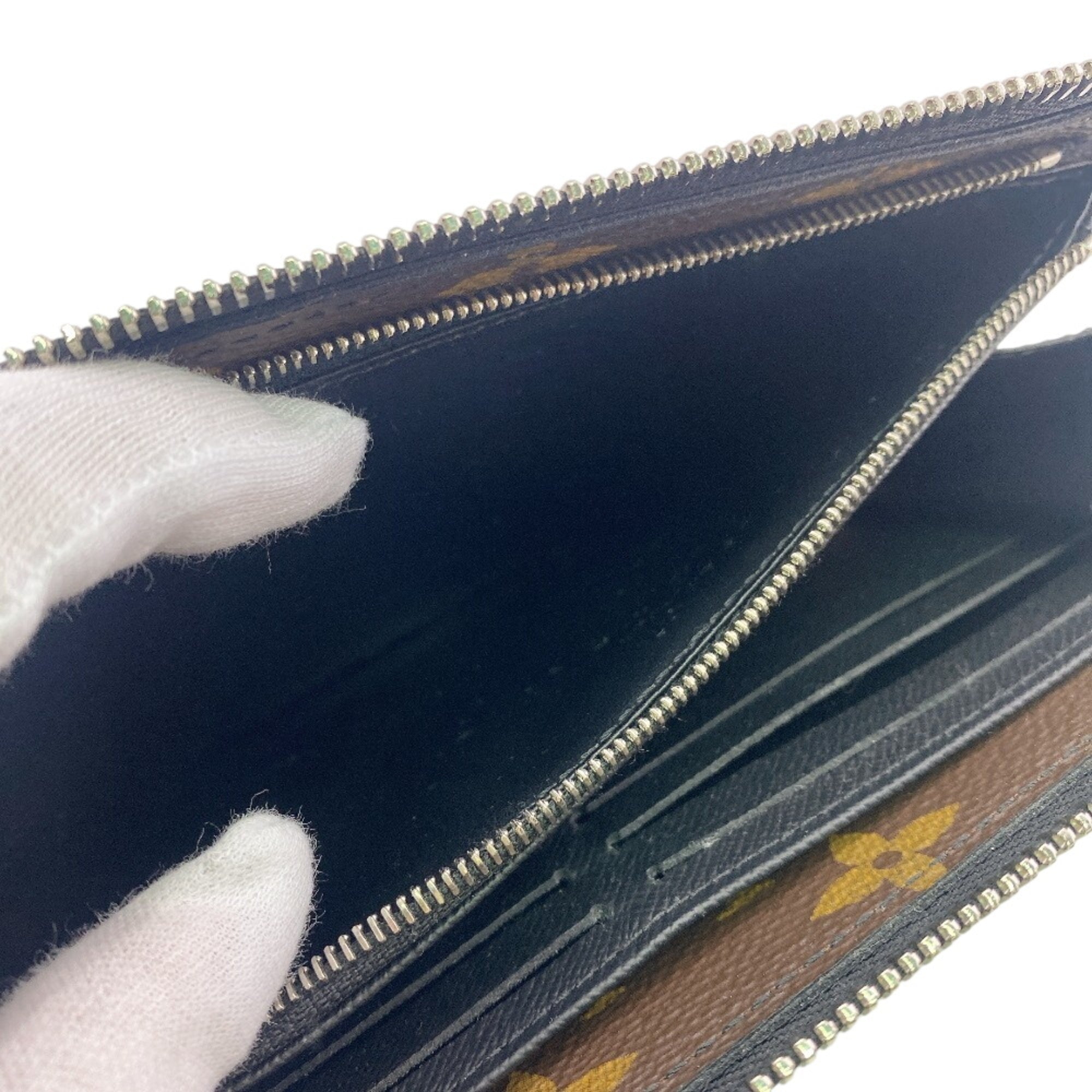 Louis Vuitton Brown Monogram Canvas Leather Long Wallet (Bi-Fold) (Pre-Owned)