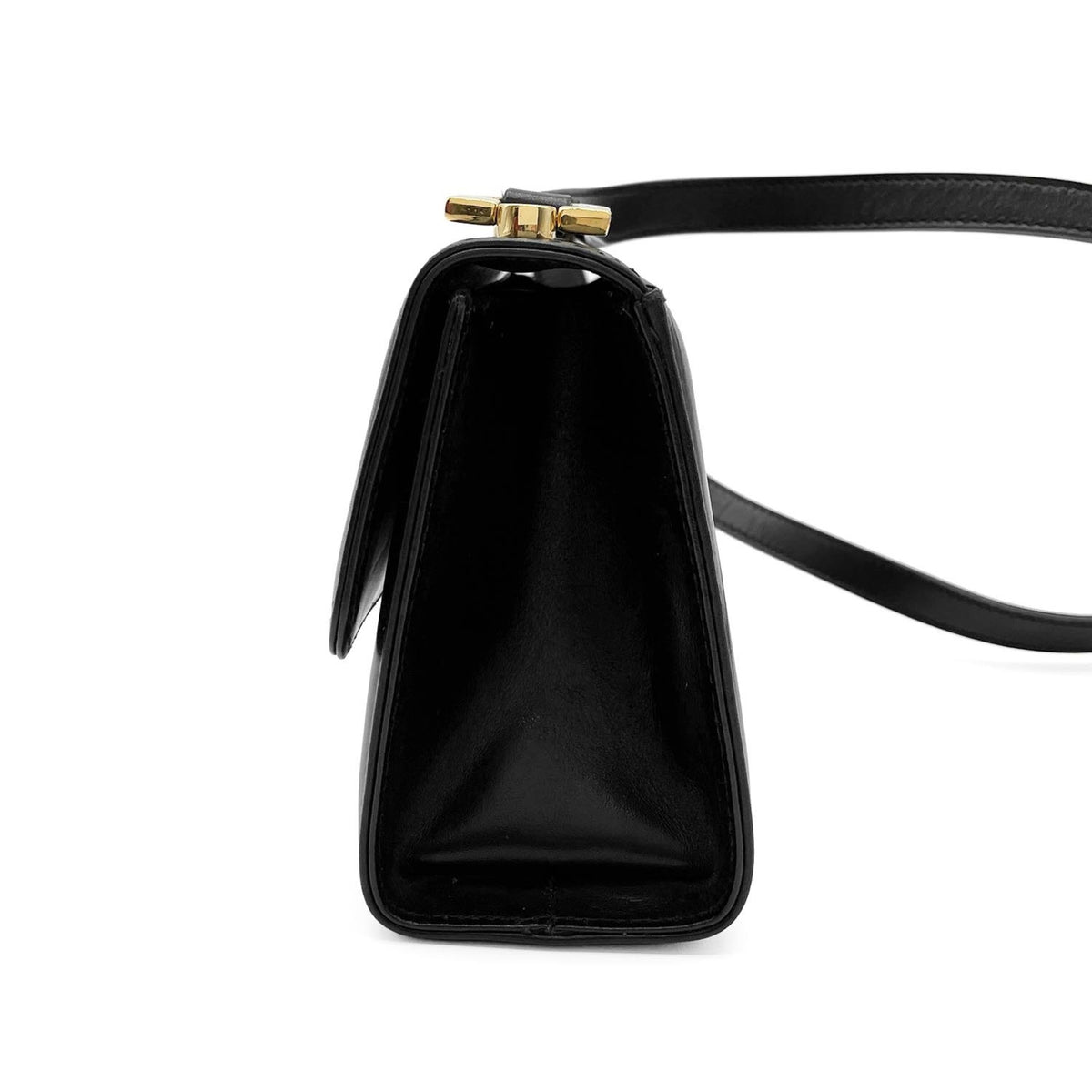 Salvatore Ferragamo Black Leather Shoulder Bag (Pre-Owned)