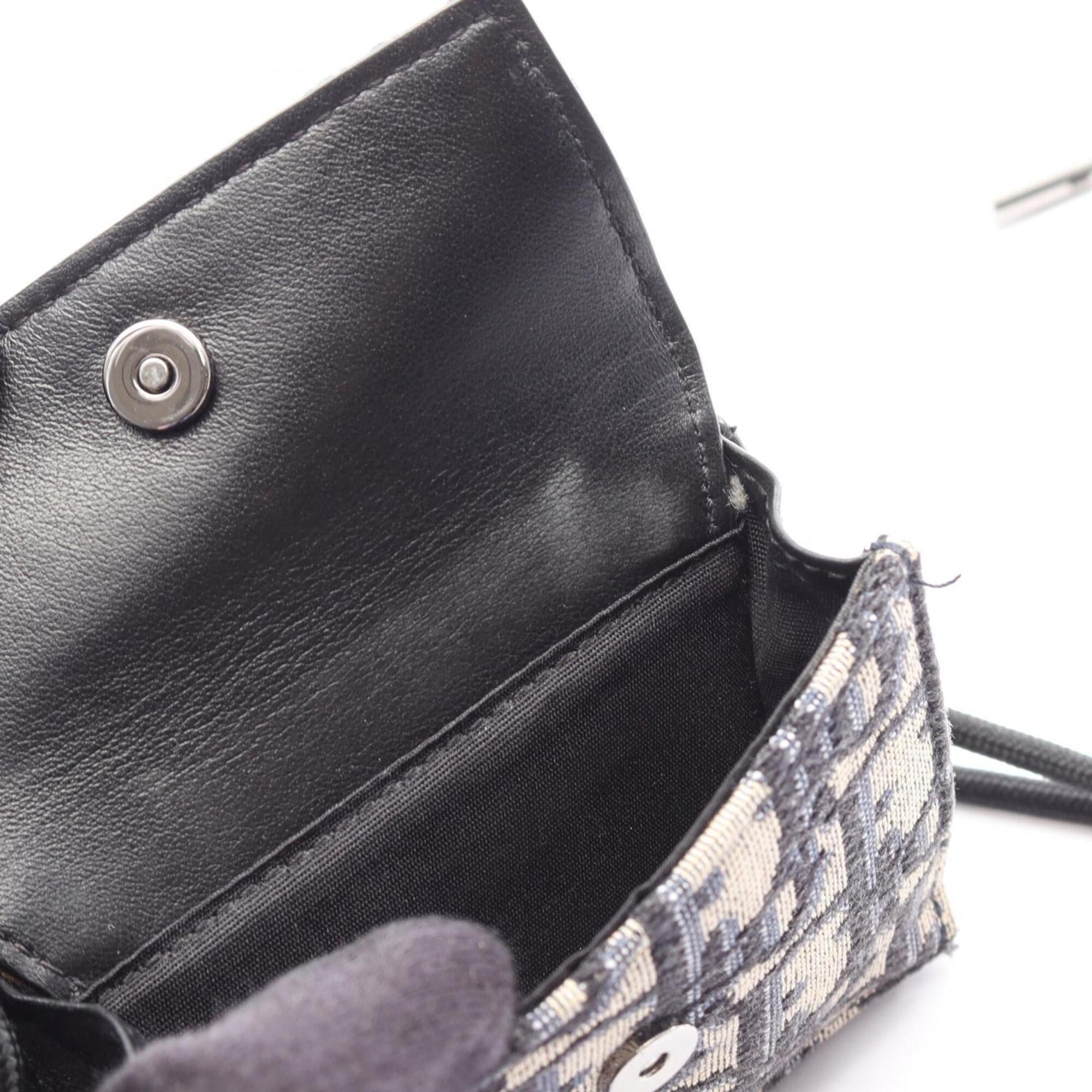 Christian Dior Beige Navy Canvas Wallet (Tri-Fold) (Pre-Owned)