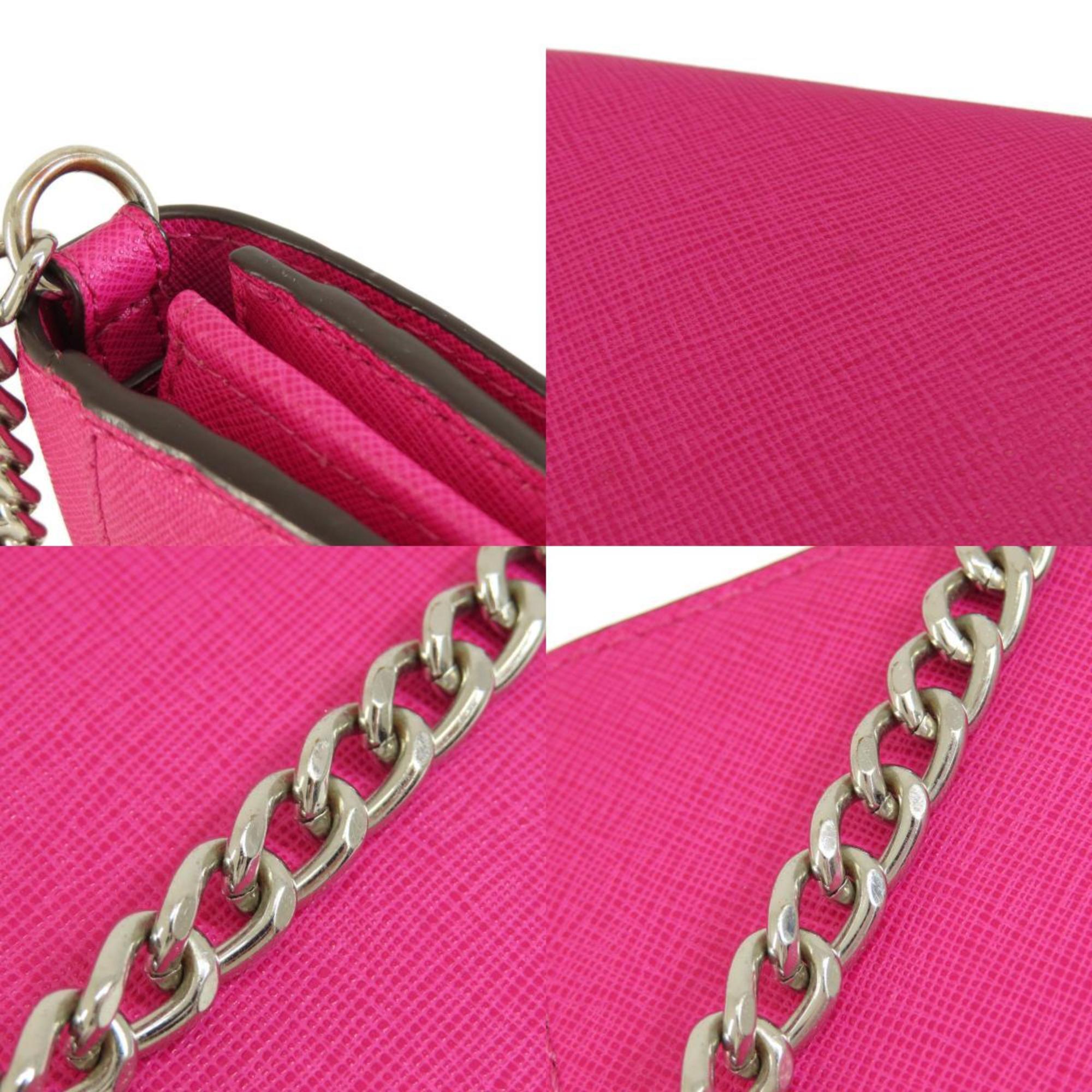 Michael Kors Pink Pvc Chain/Shoulder Wallet (Pre-Owned)