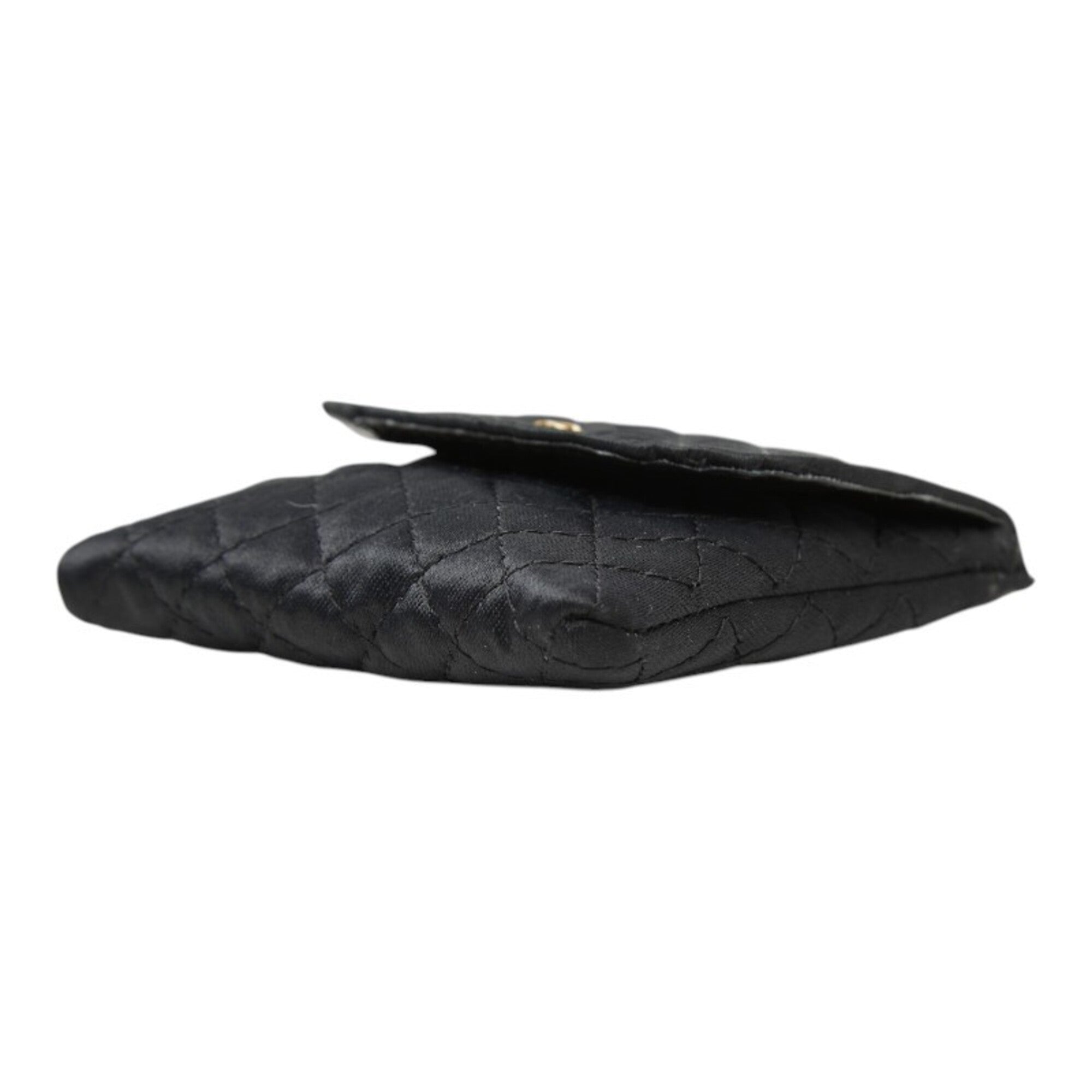 Chanel Black Satin Handbag Pouch (Pre-Owned)