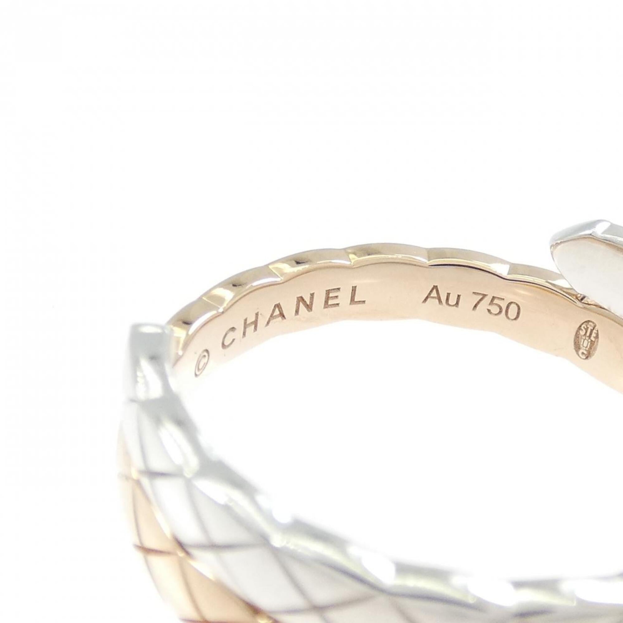 Chanel Pink Gold (18K) White Gold (18K) Band Ring (Pre-Owned)