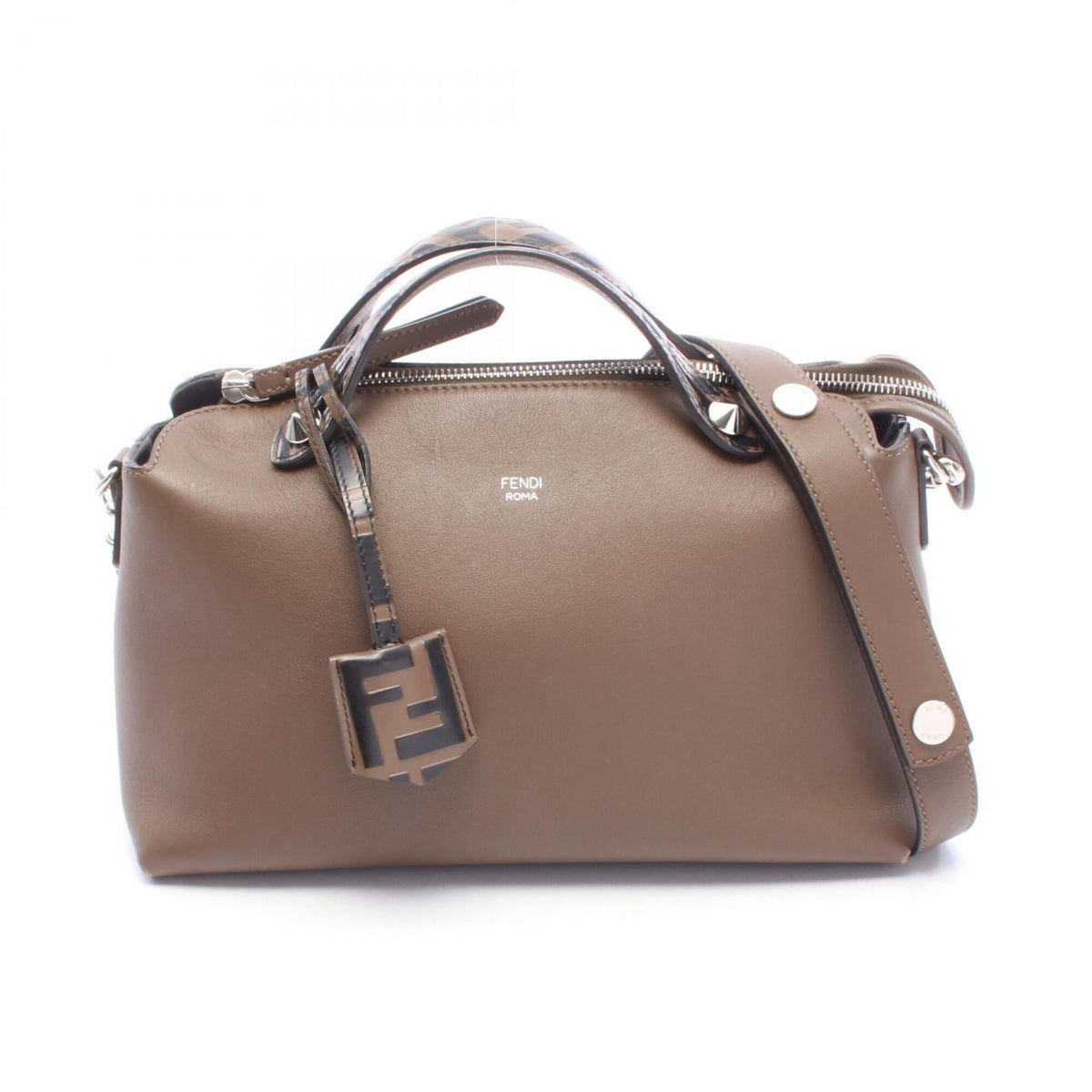 Fendi Black Brown Leather Handbag (Pre-Owned)