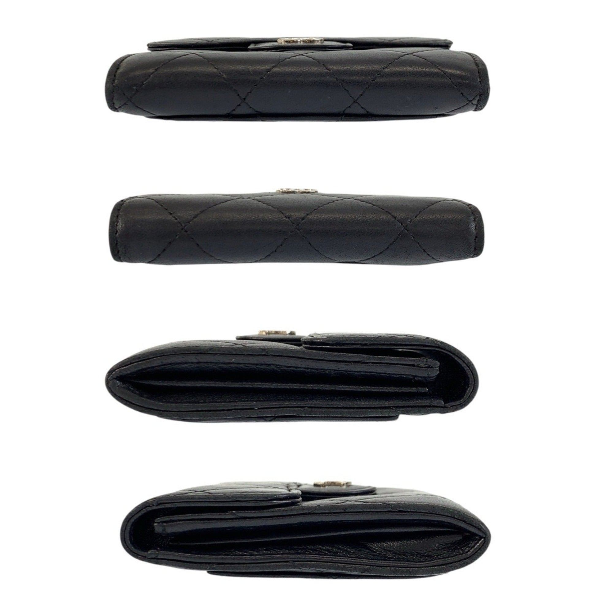 Chanel Black Leather Coin Purse/Coin Case (Pre-Owned)