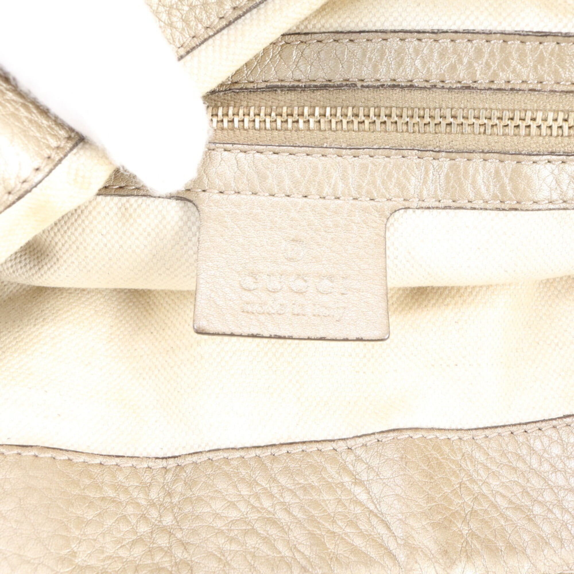 Gucci Gg Canvas Beige Gold Gg Canvas Shoulder Bag (Pre-Owned)