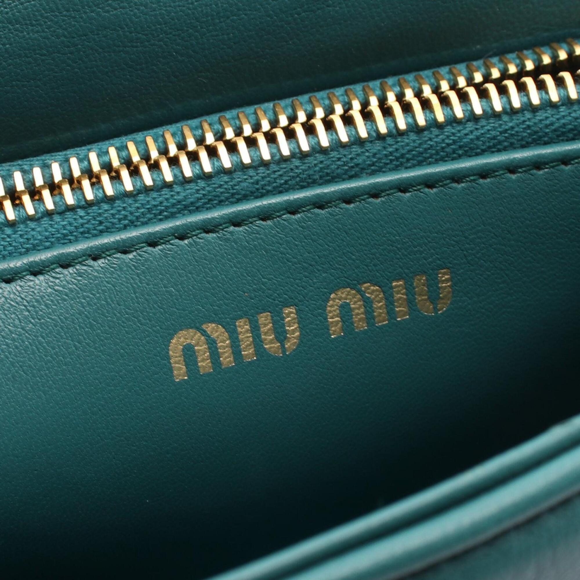Miu Miu Green Leather Handbag Shoulder Bag (Pre-Owned)