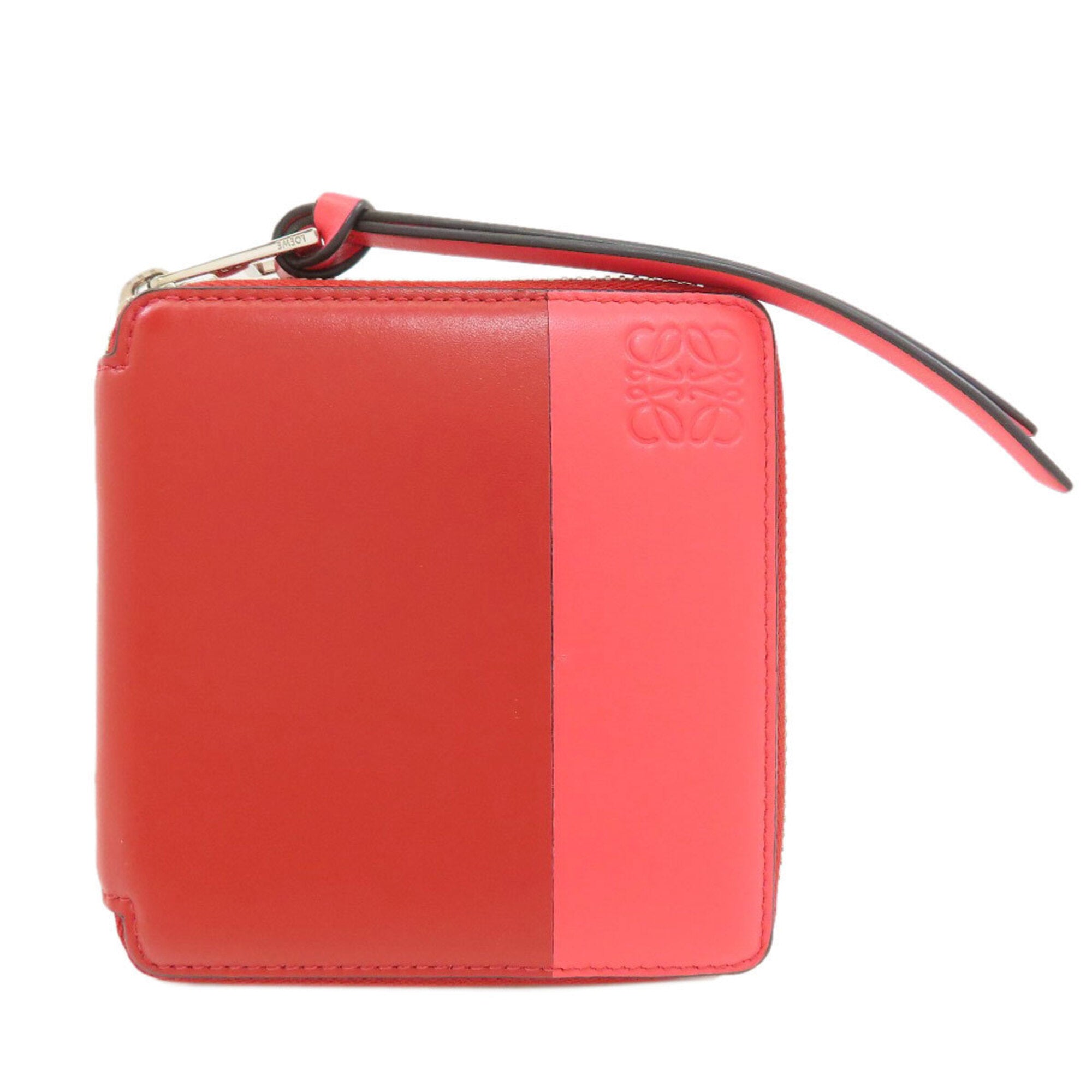 Loewe Red Color Leather Wallet (Bi-Fold) (Pre-Owned)