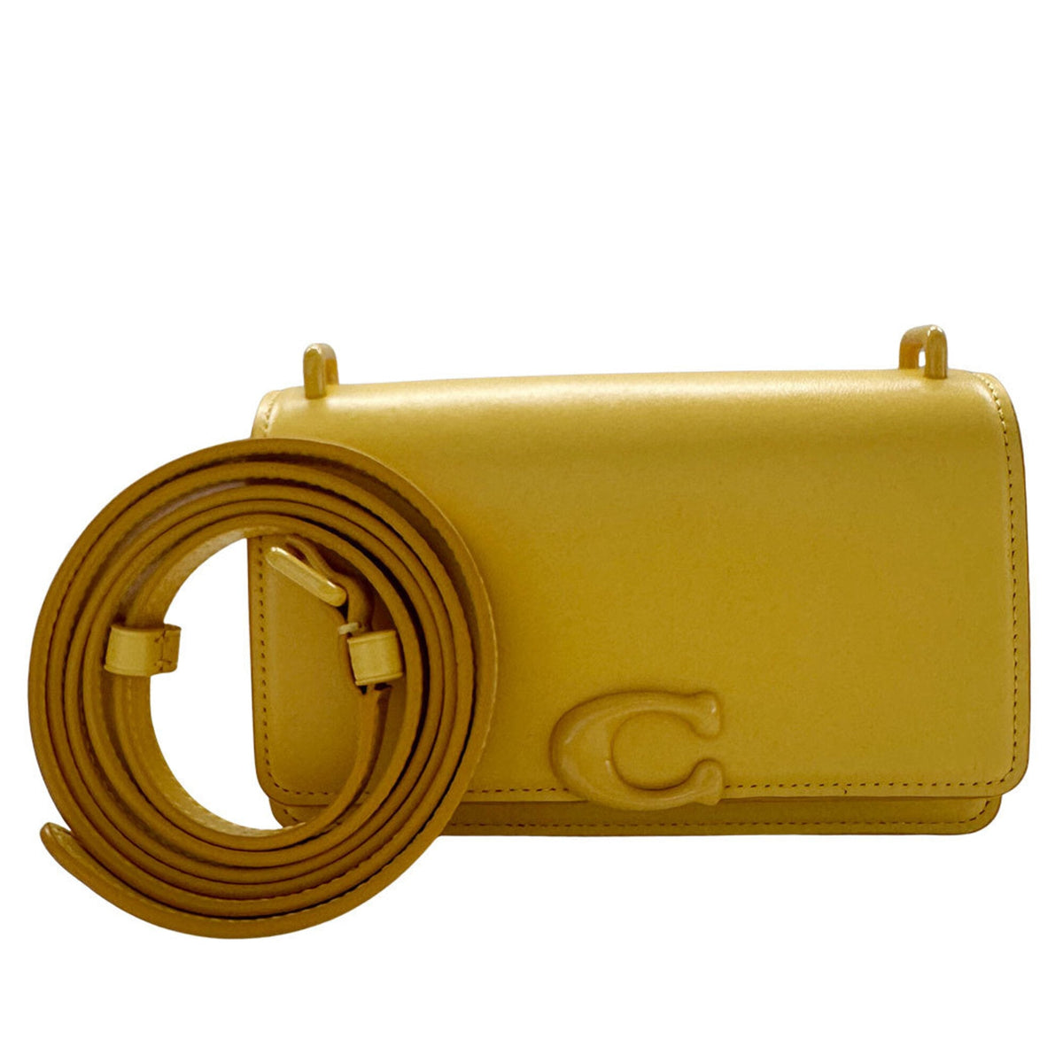 Coach Yellow Leather Shoulder Bag (Pre-Owned)