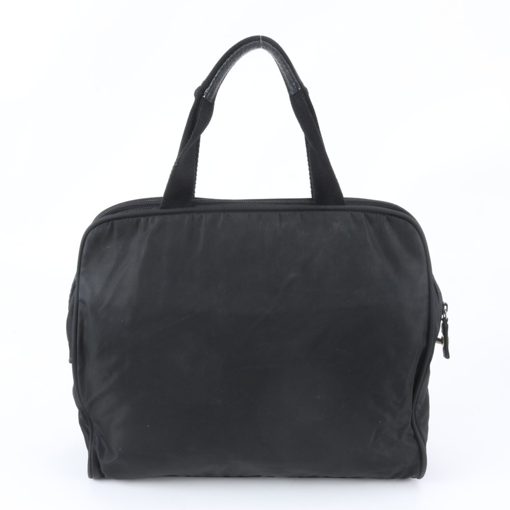 Prada Black Nylon Leather Briefcase Tote Bag (Pre-Owned)