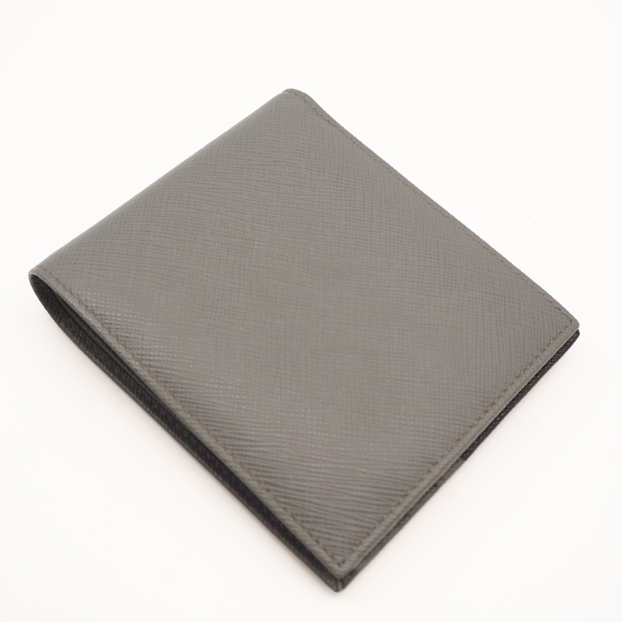 Prada Saffiano Gray Navy Saffiano Wallet (Bi-Fold) (Pre-Owned)