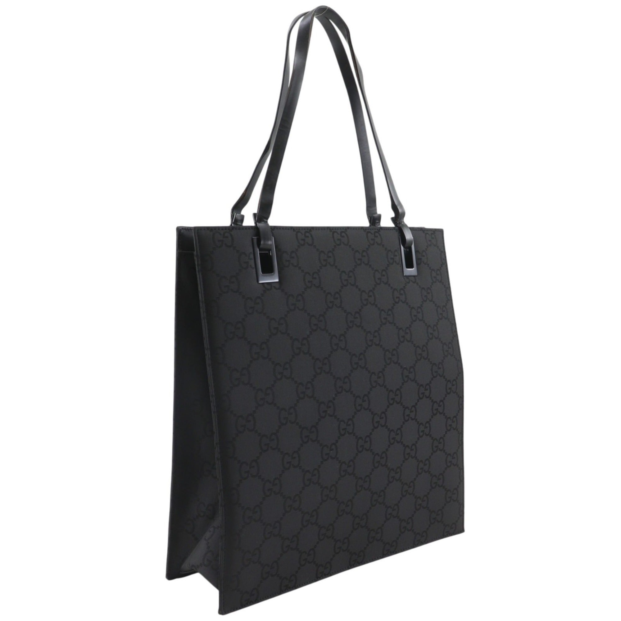 Gucci Black Nylon Canvas Tote Bag (Pre-Owned)