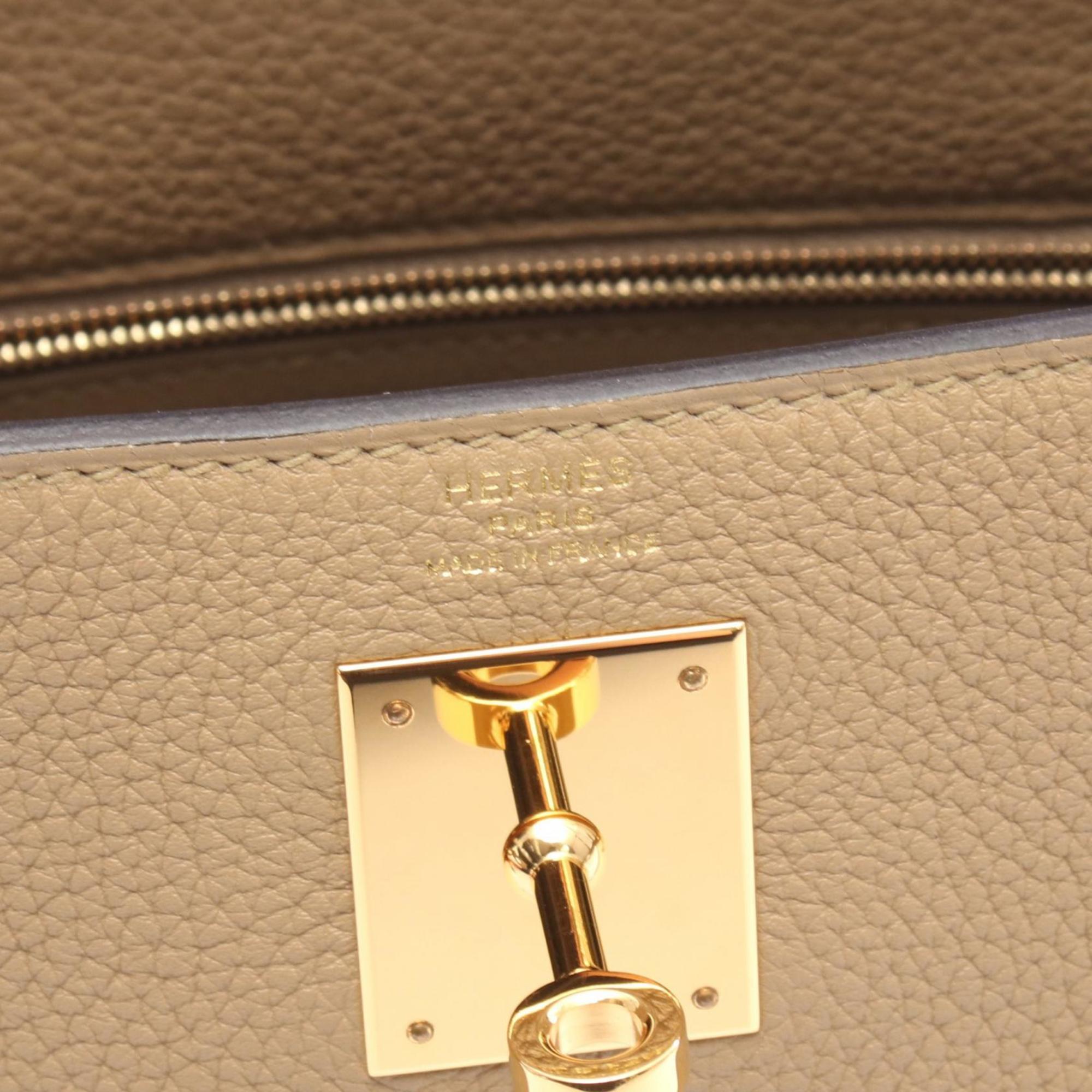 Hermes Beige Togo Leather Leather Handbag (Pre-Owned)