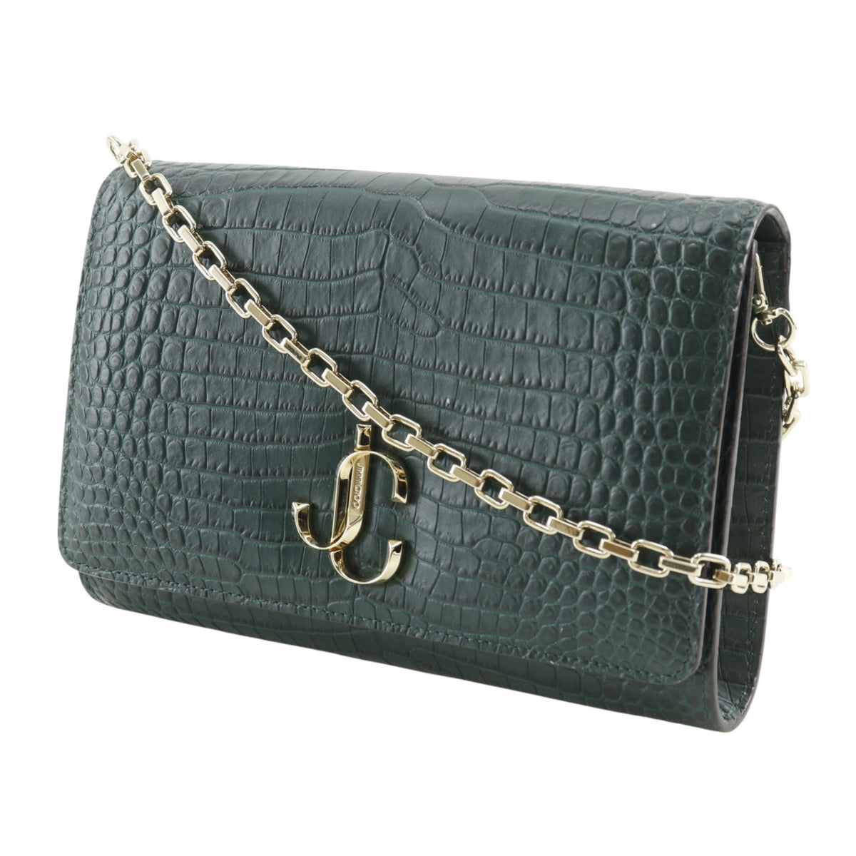 Jimmy Choo Green Leather Shoulder Bag (Pre-Owned)