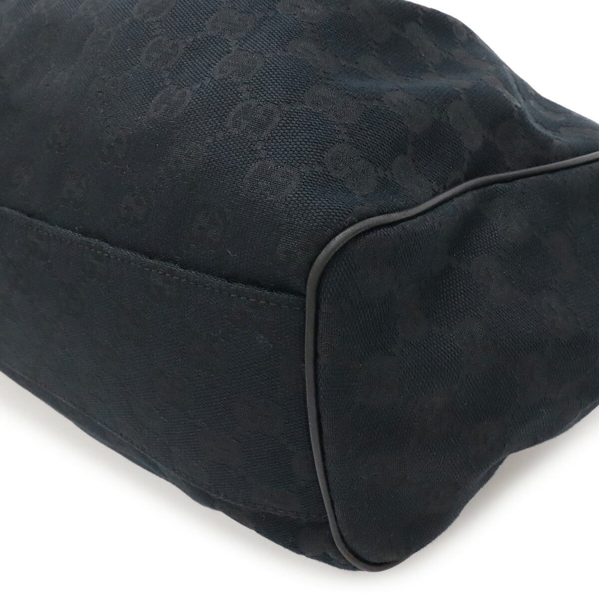 Gucci Black Canvas Leather Handbag Tote Bag (Pre-Owned)