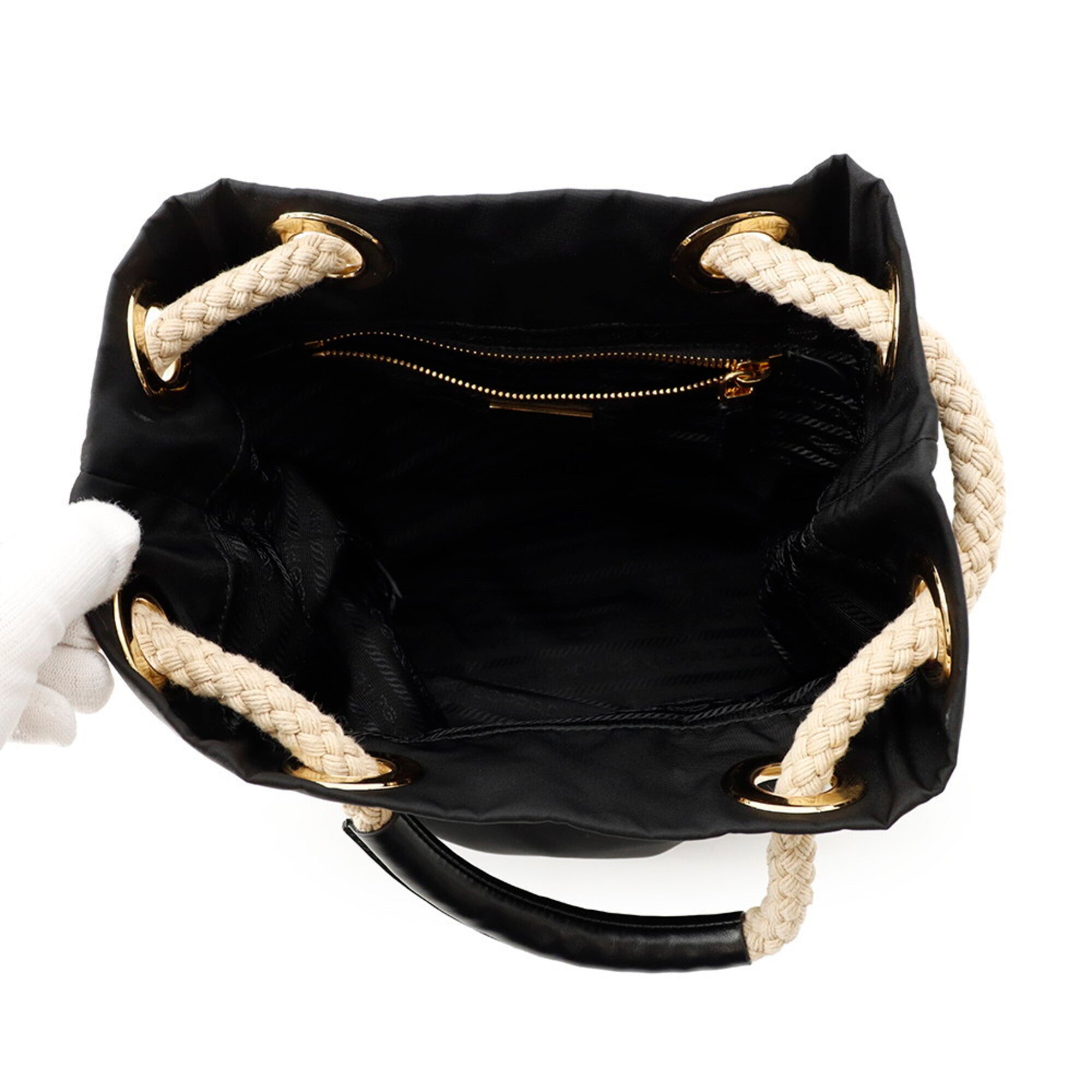 Prada Black Nylon Handbag Shoulder Bag (Pre-Owned)