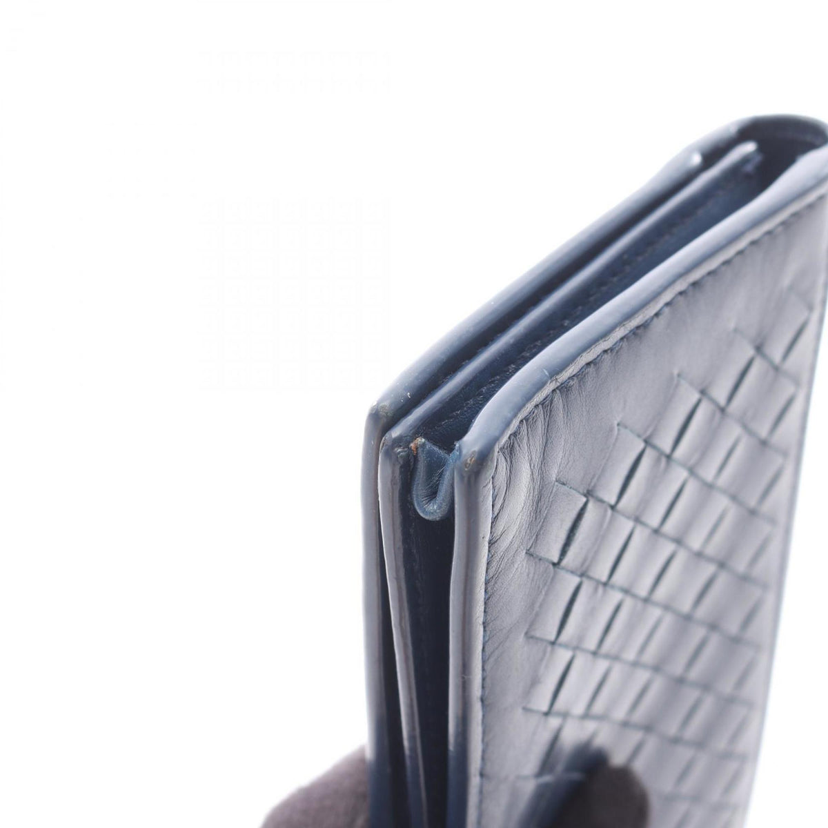 Bottega Veneta Blue Leather Long Wallet (Bi-Fold) (Pre-Owned)