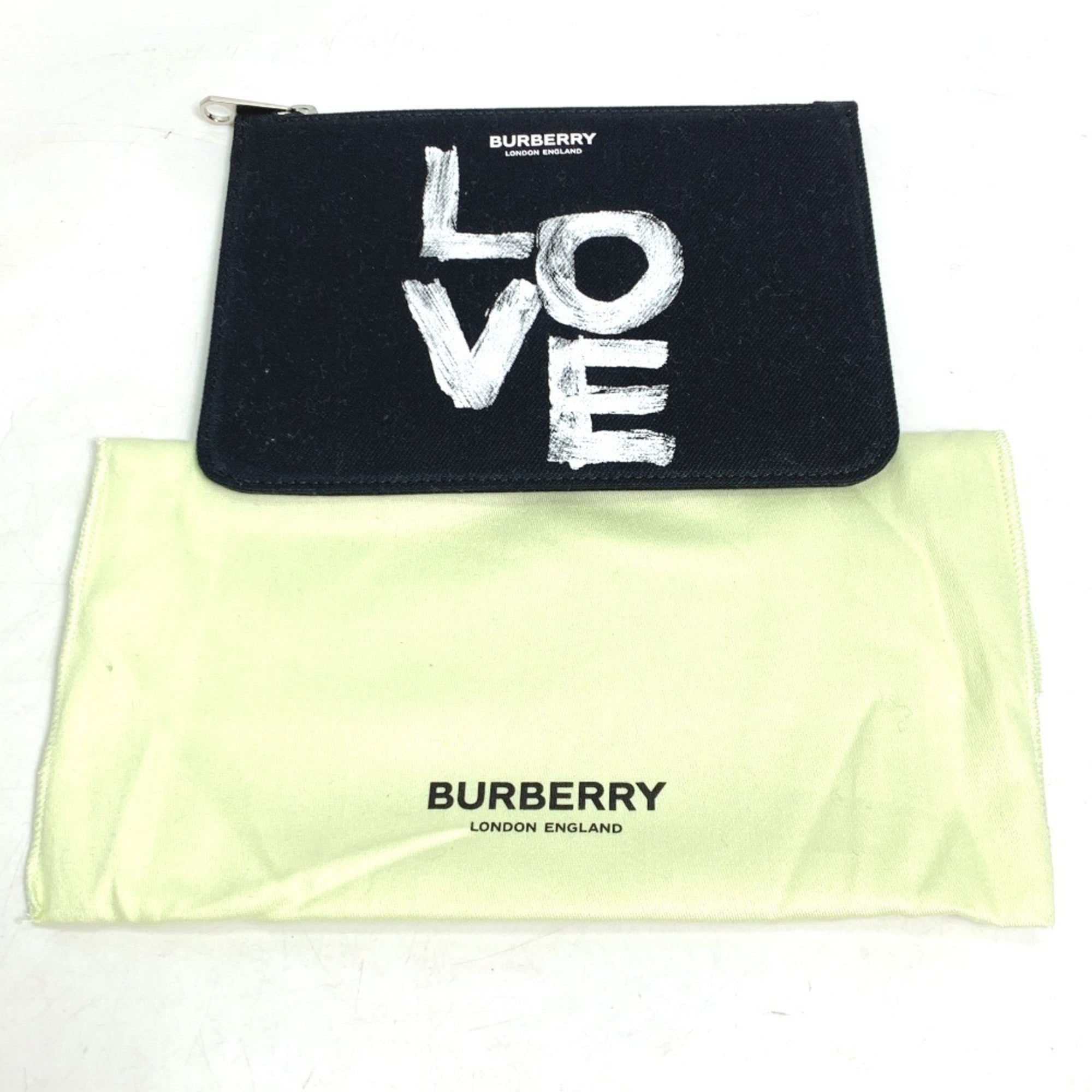 Burberry Black White Canvas Coin Purse/Coin Case (Pre-Owned)