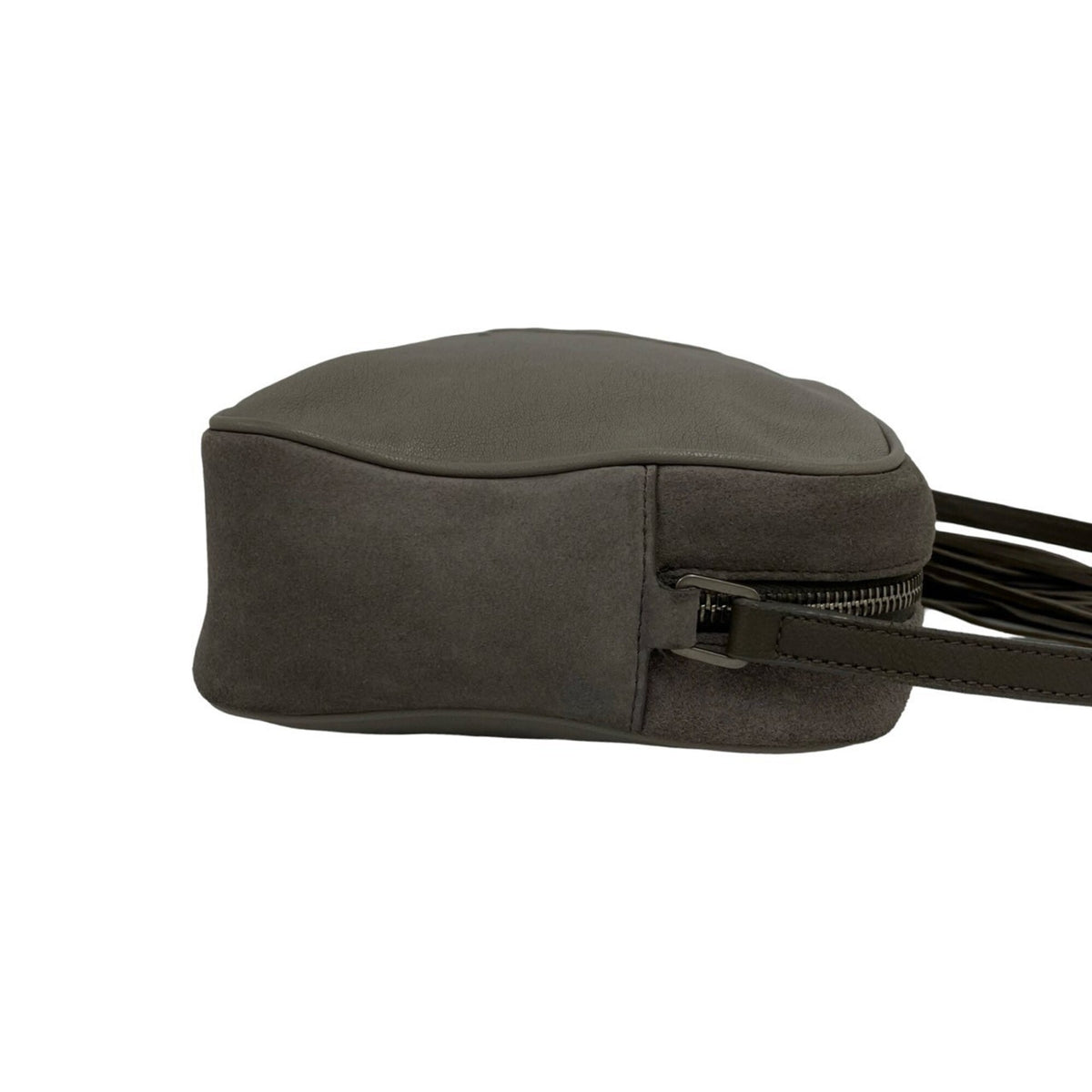 Saint Laurent Gray Leather Pochette Shoulder Bag (Pre-Owned)