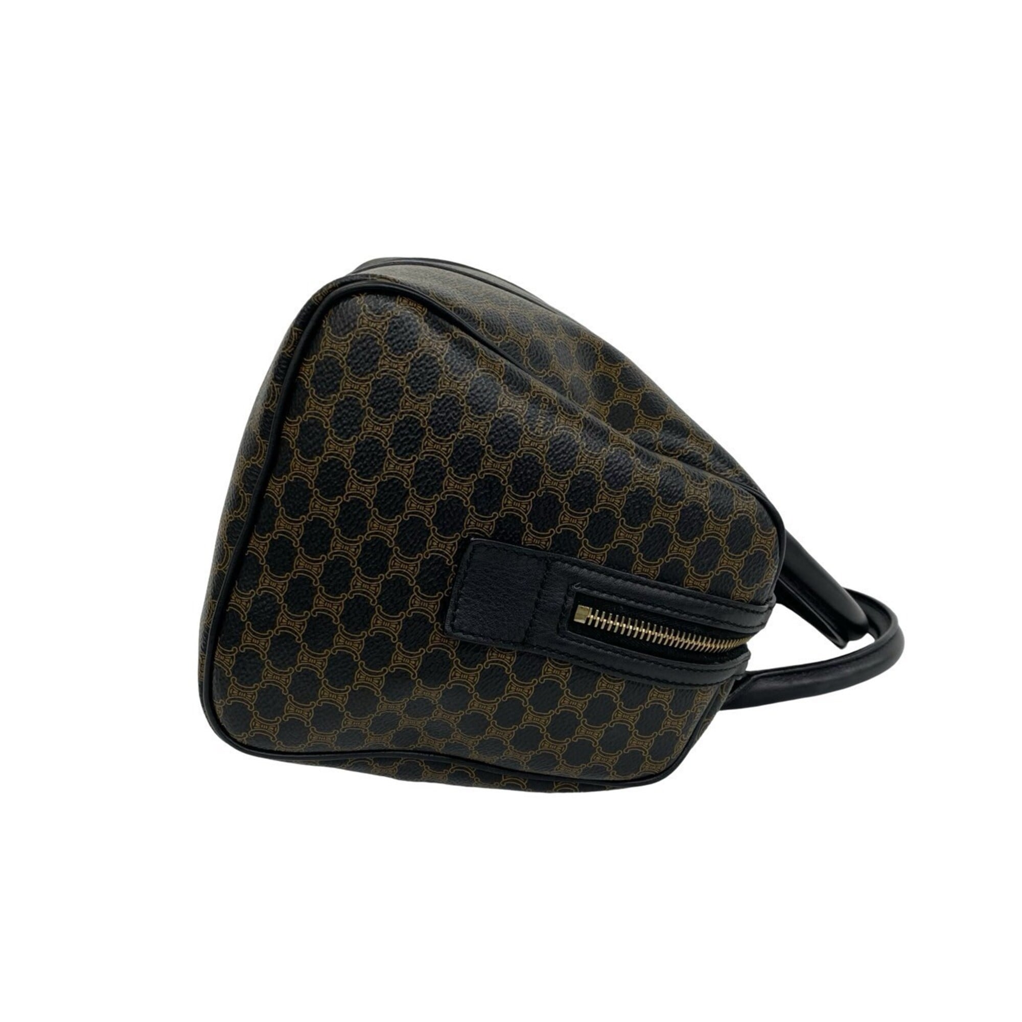 Celine Brown Leather Pvc Boston Bag Handbag (Pre-Owned)
