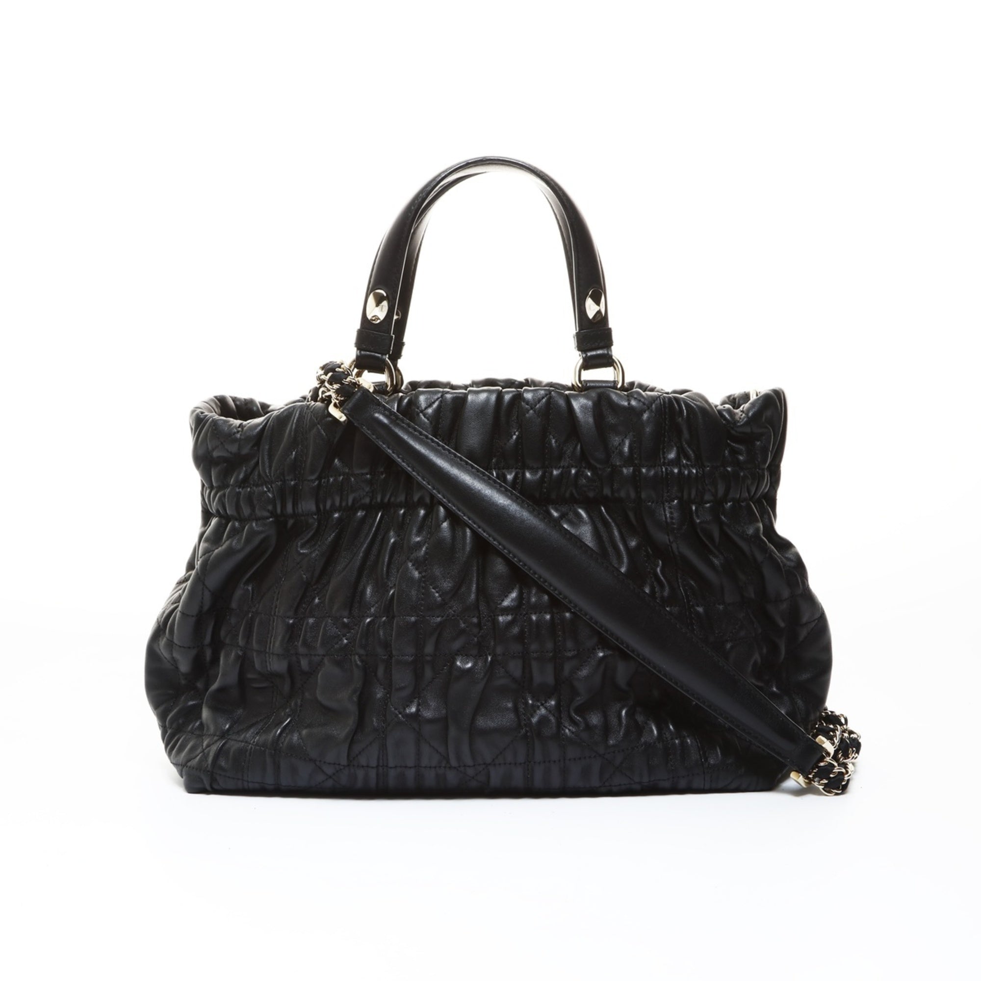 Christian Dior Black Leather Tote Bag (Pre-Owned)