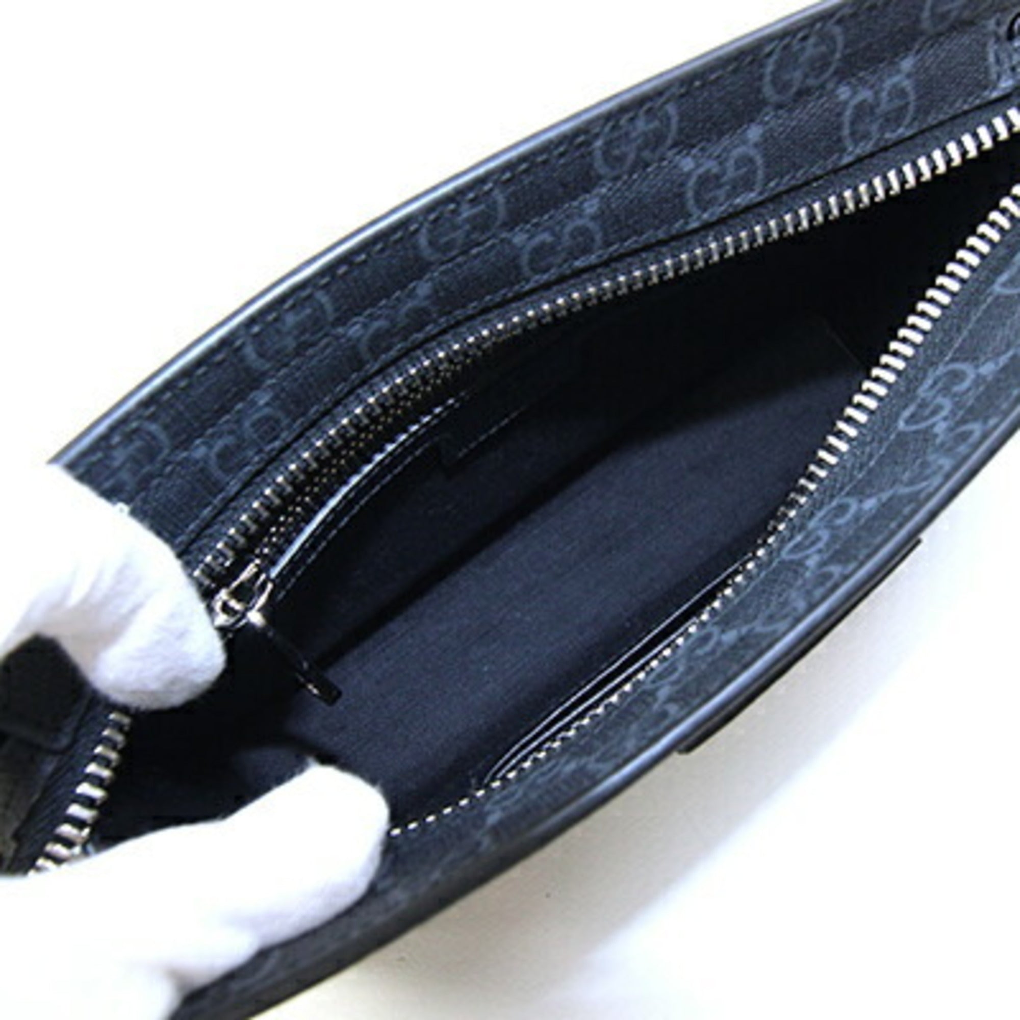 Gucci Black Leather Pochette Shoulder Bag (Pre-Owned)