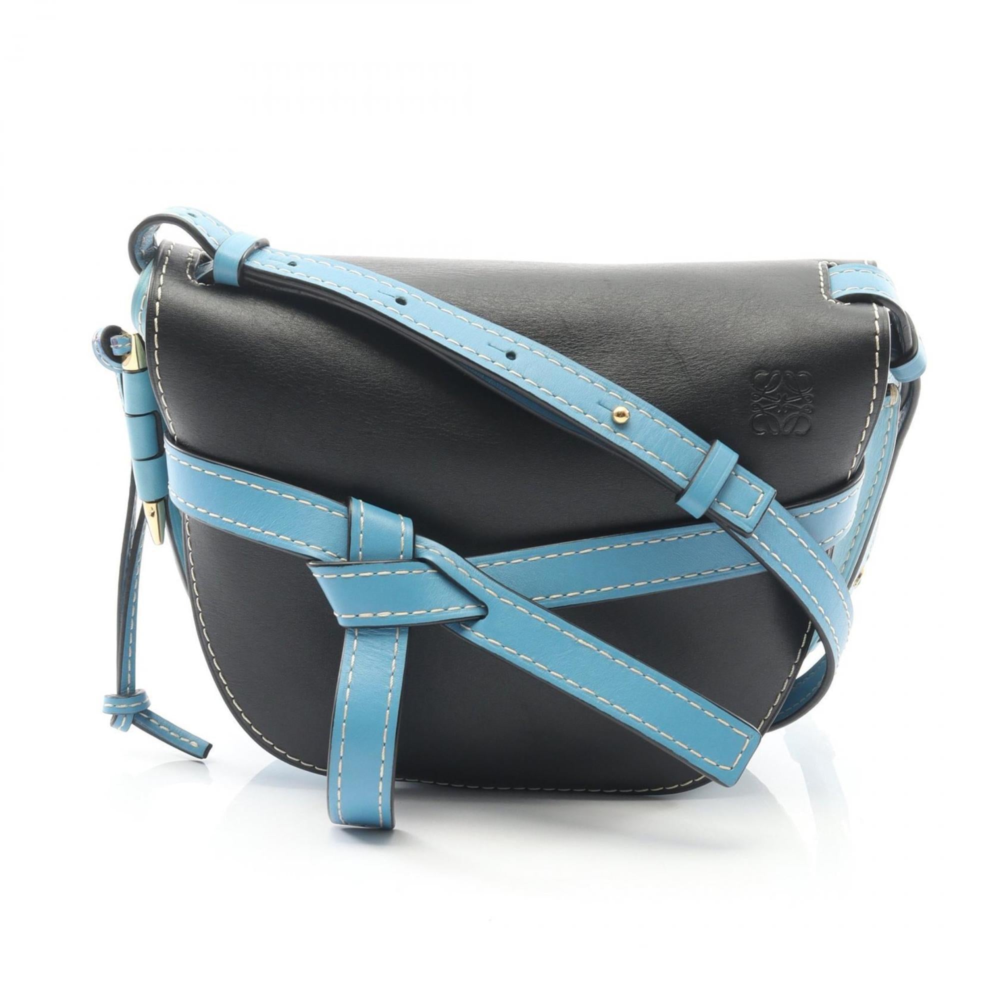 Loewe Black Blue Leather Shoulder Bag (Pre-Owned)