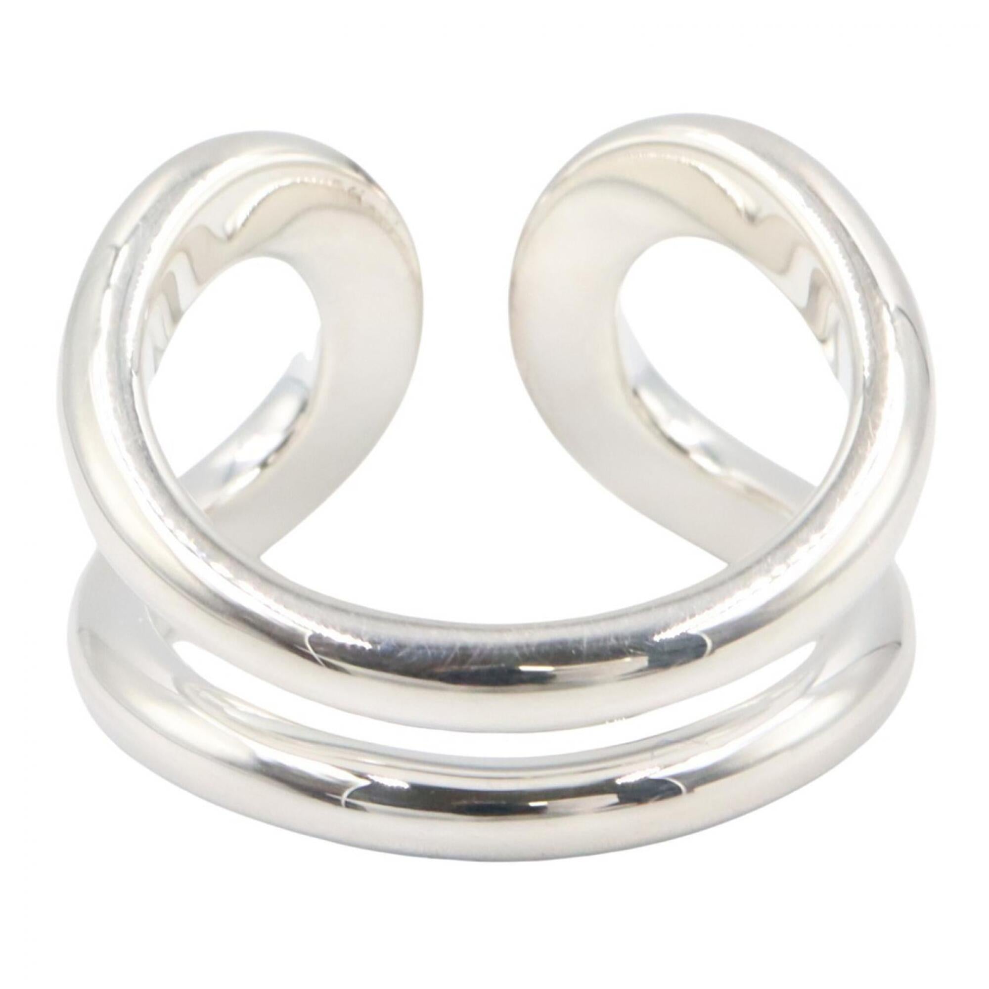 Hermes Silver Silver 925 Band Ring (Pre-Owned)