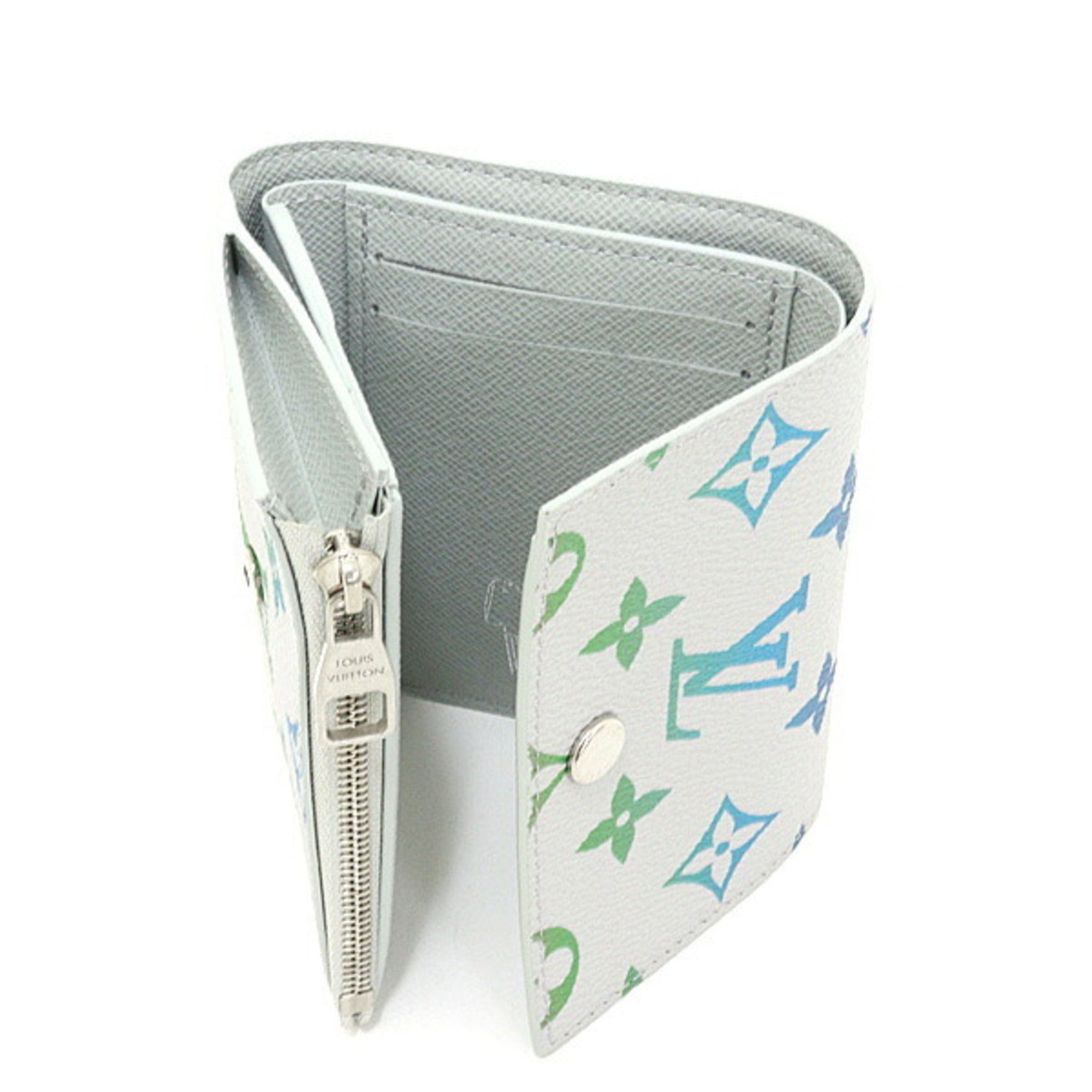 Louis Vuitton Gray Multi-Color Canvas Wallet (Tri-Fold) (Pre-Owned)