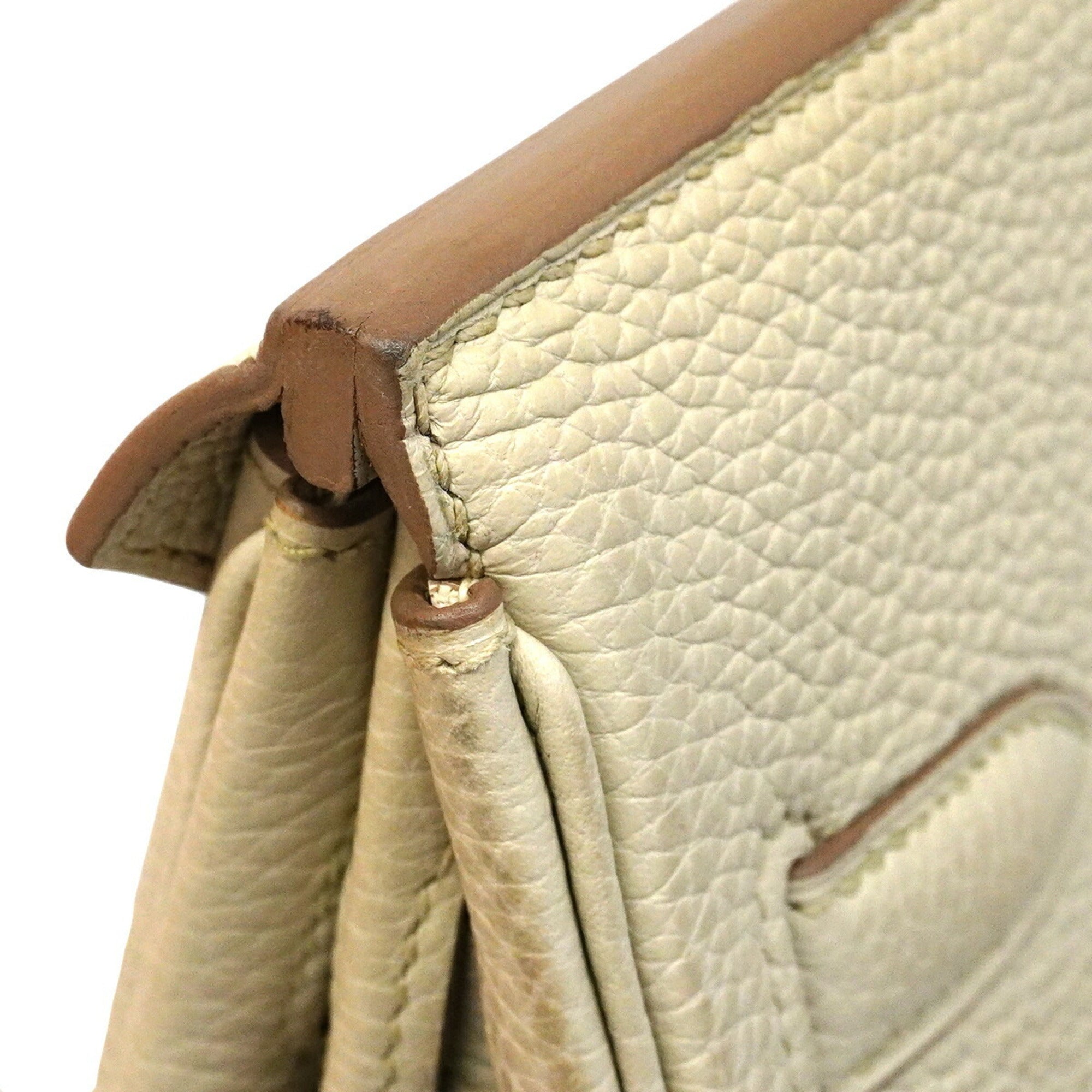 Hermes Gray Taurillon Clemence Leather Handbag (Pre-Owned)