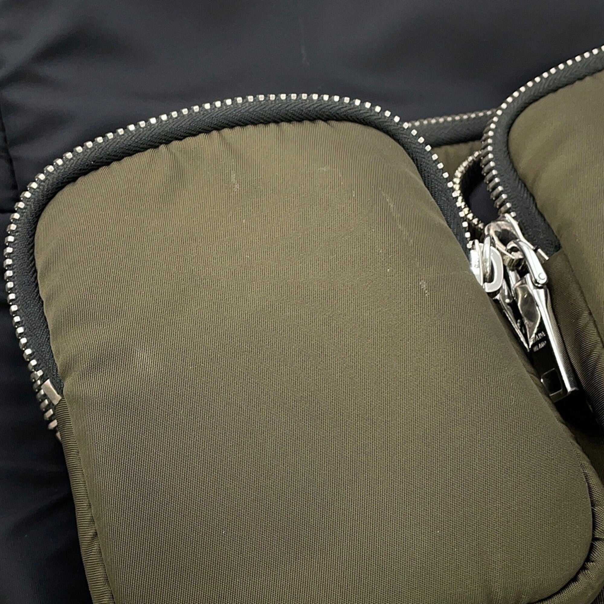 Prada Black Khaki Nylon Rubber Backpack (Pre-Owned)