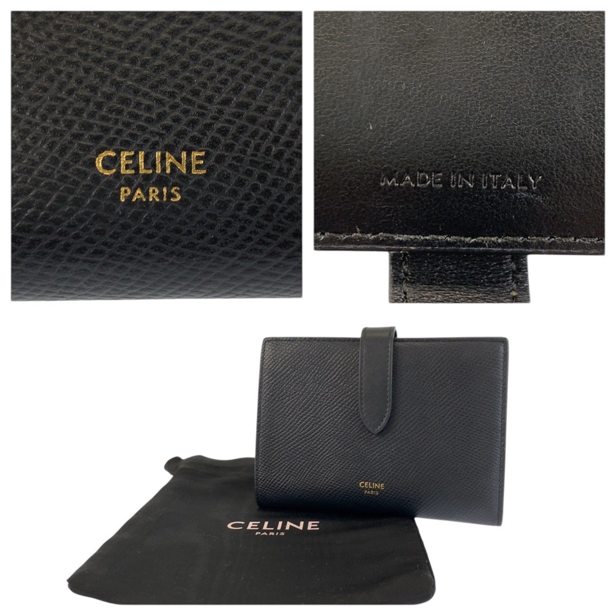 Celine Black Leather Wallet (Bi-Fold) (Pre-Owned)