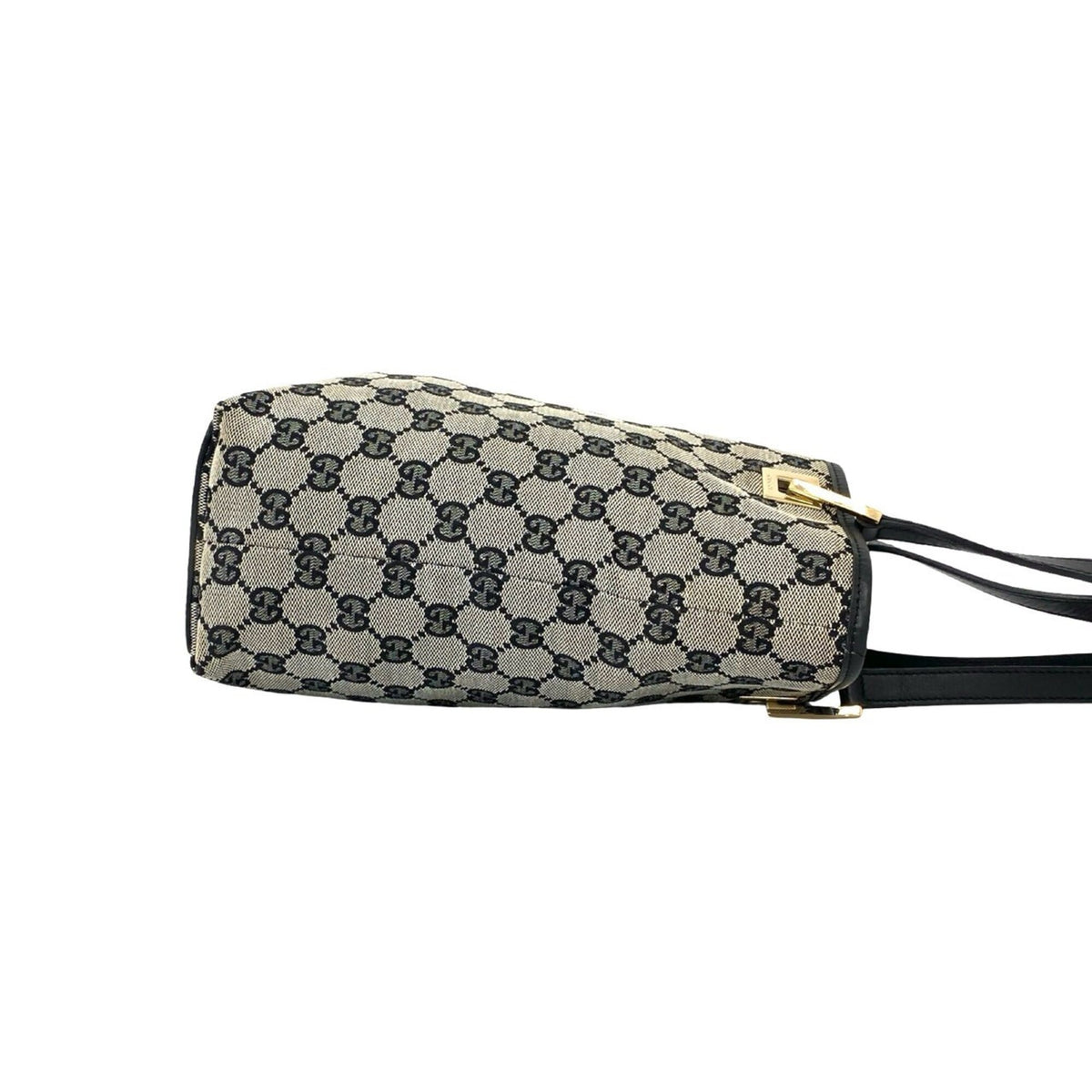 Gucci Black Canvas Leather Handbag Tote Bag (Pre-Owned)