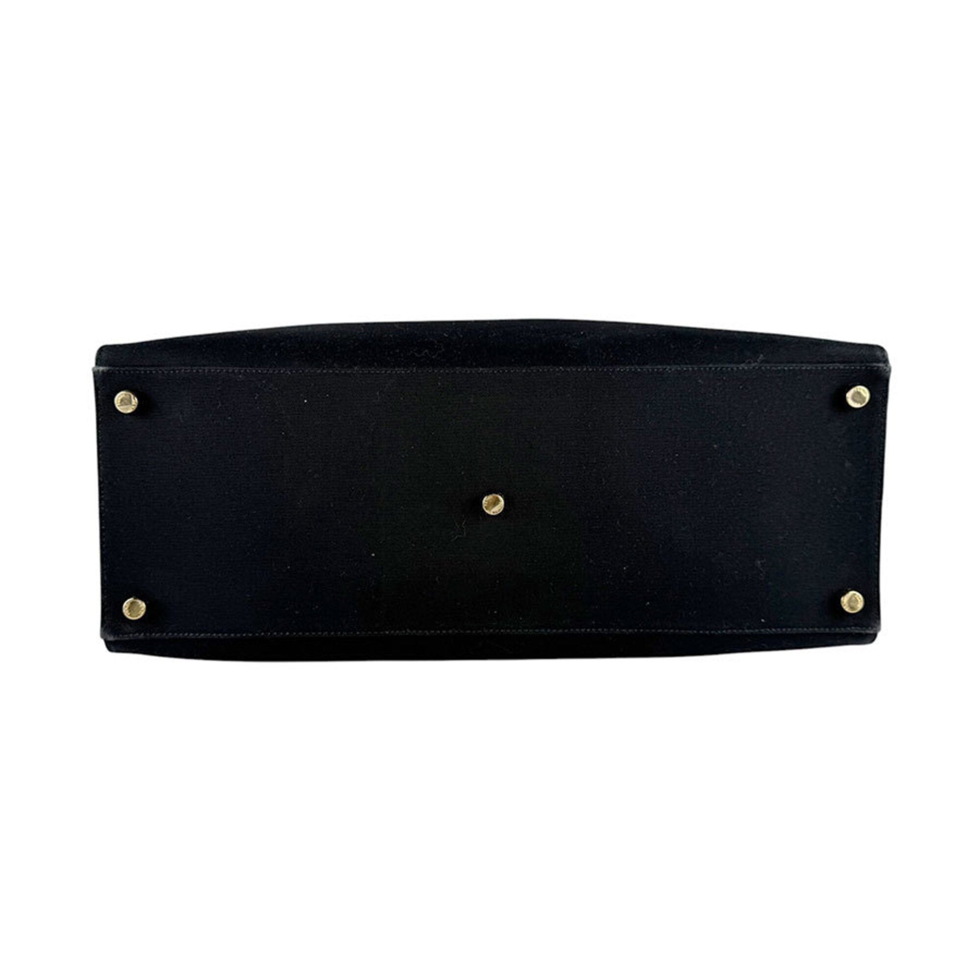 Fendi Black Gold Canvas Handbag Shoulder Bag (Pre-Owned)