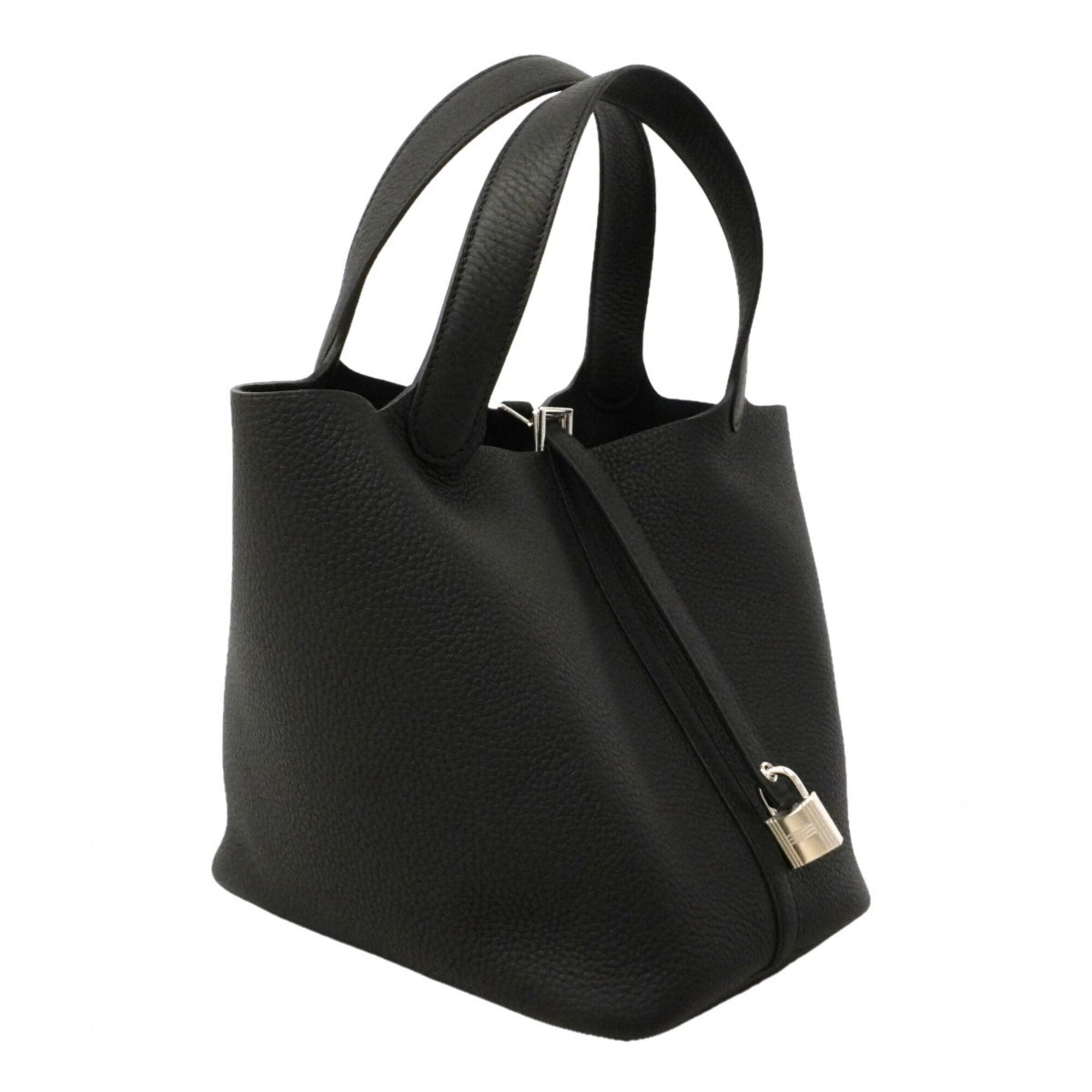 Hermes Black Taurillon Clemence Leather Handbag (Pre-Owned)