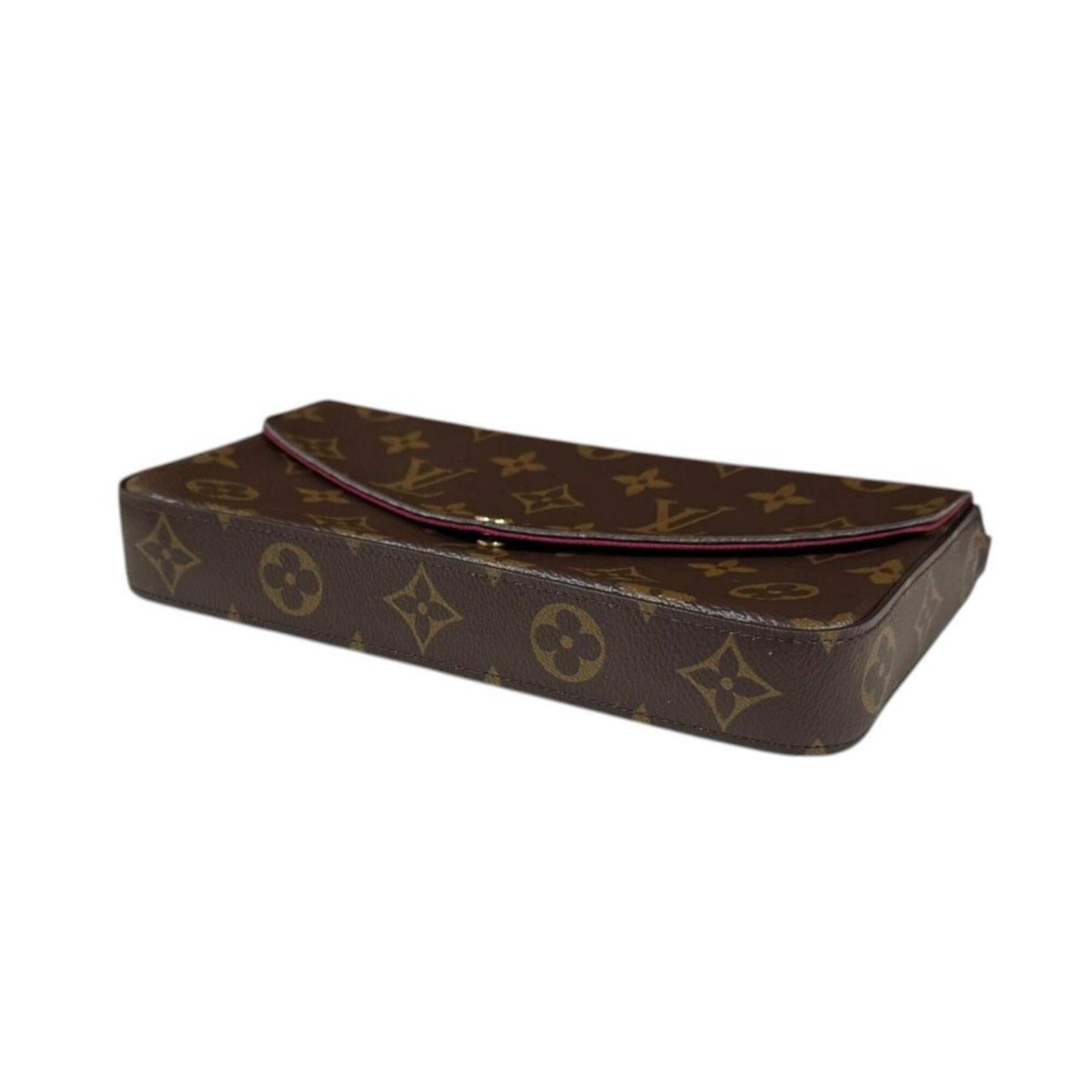Louis Vuitton Brown Fuchsia Monogram Canvas Pochette Shoulder Bag (Pre-Owned)