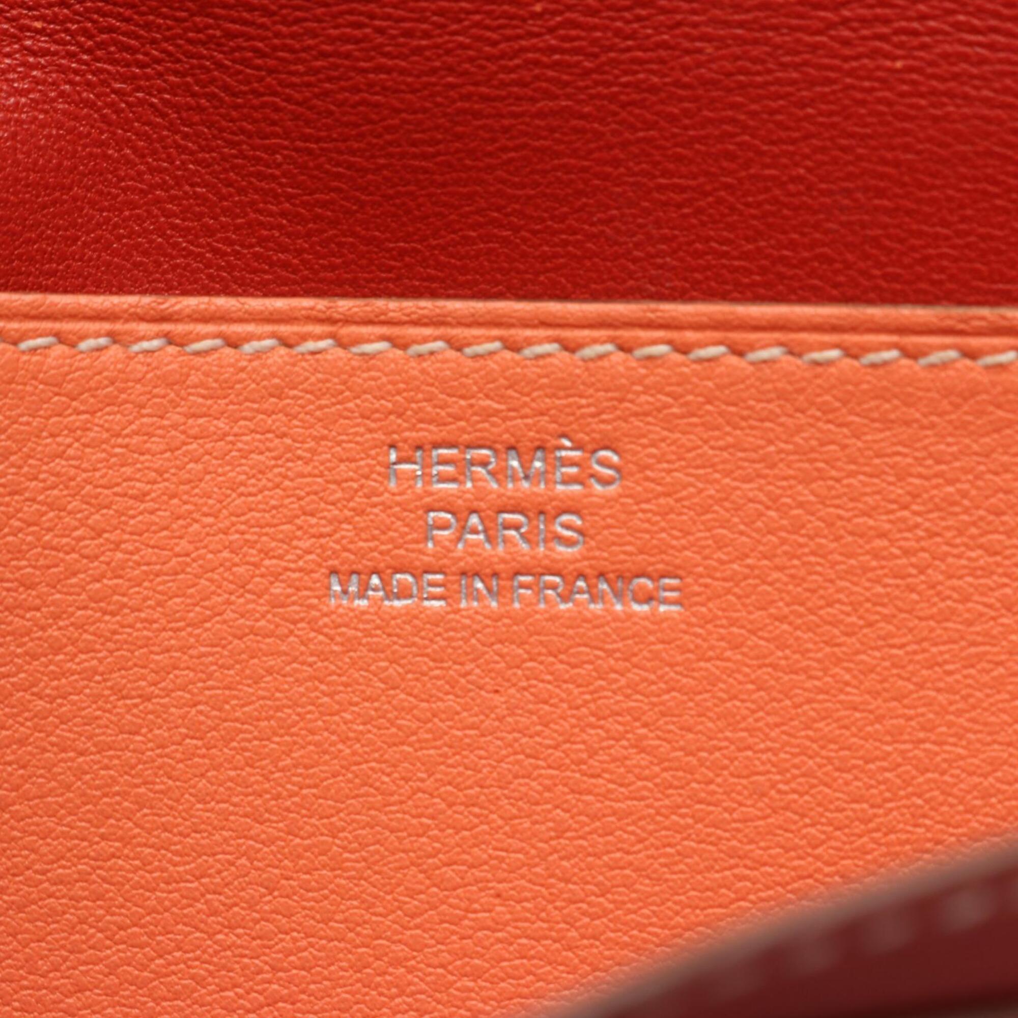 Hermes Bordeaux Pink Swift Leather Leather Long Wallet (Bi-Fold) (Pre-Owned)