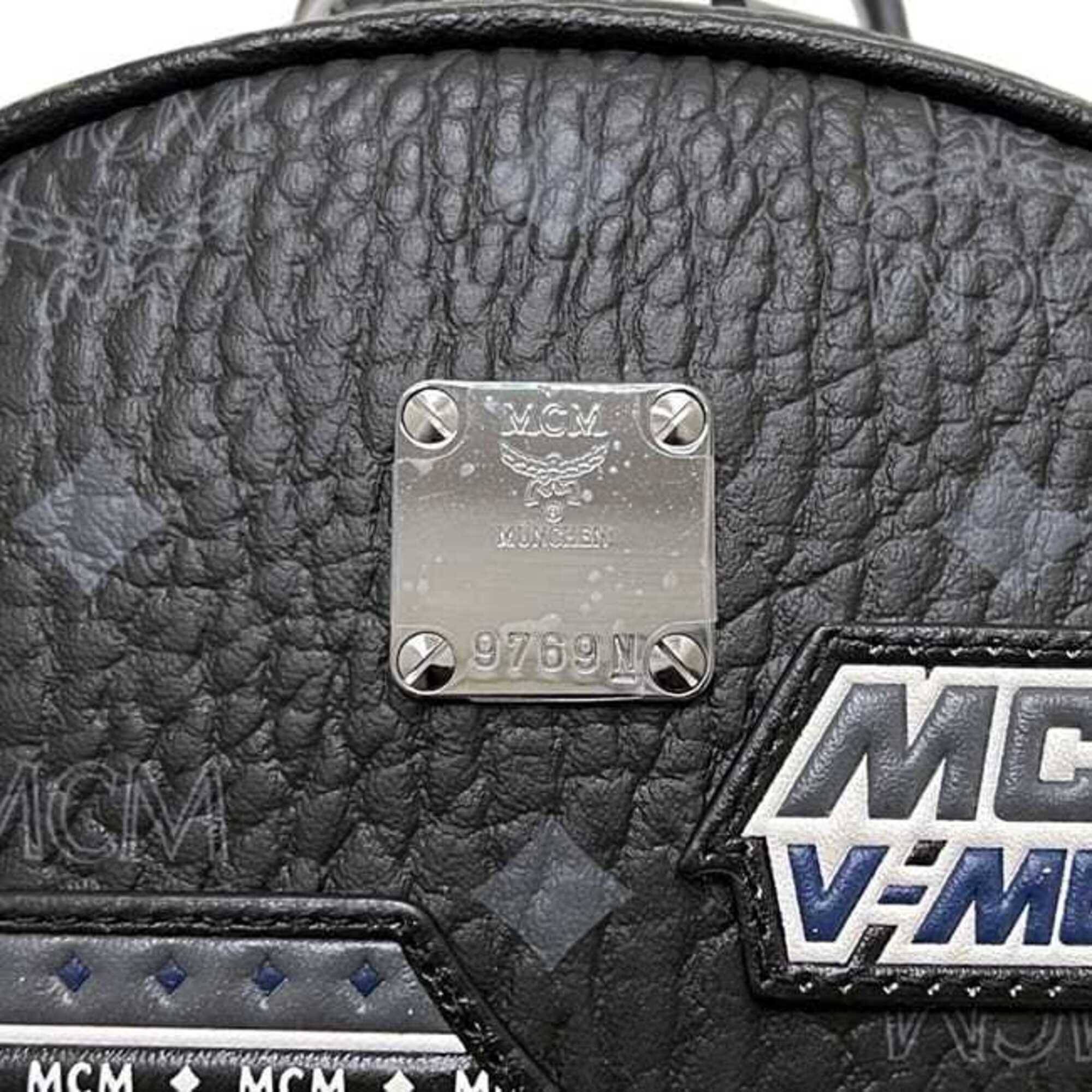Mcm Black Leather Backpack (Pre-Owned)