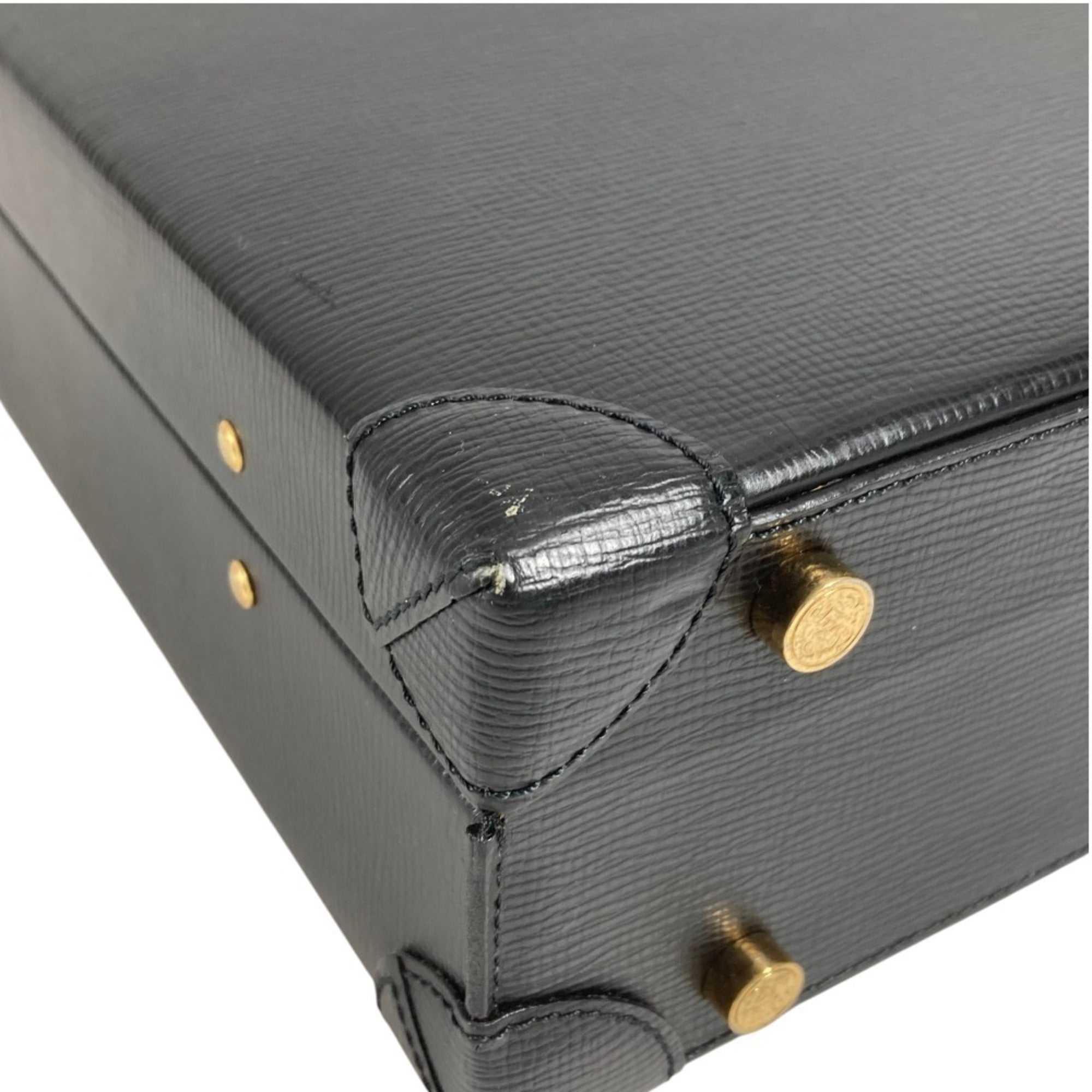 Loewe Black Leather Attaché Case Handbag Tote Bag (Pre-Owned)