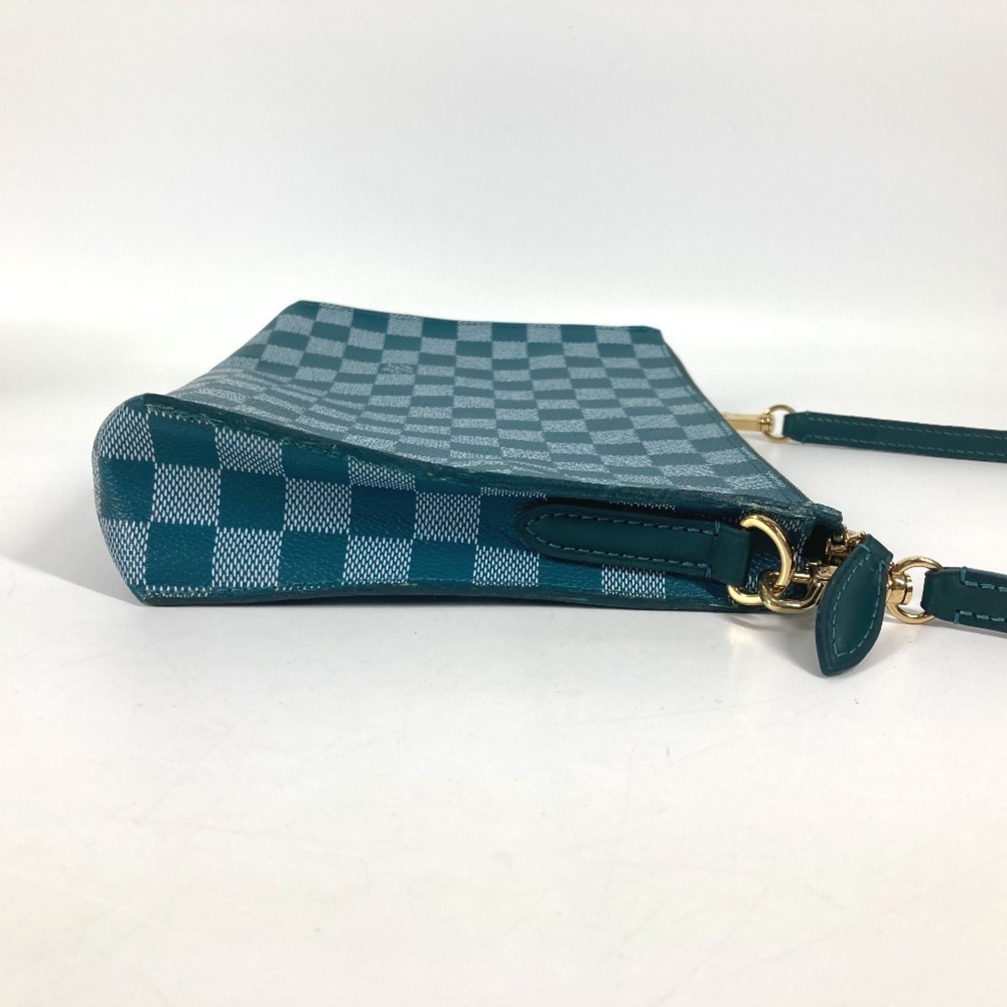 Louis Vuitton Cyan Green Pvc Leather Clutch Bag Shoulder Bag (Pre-Owned)