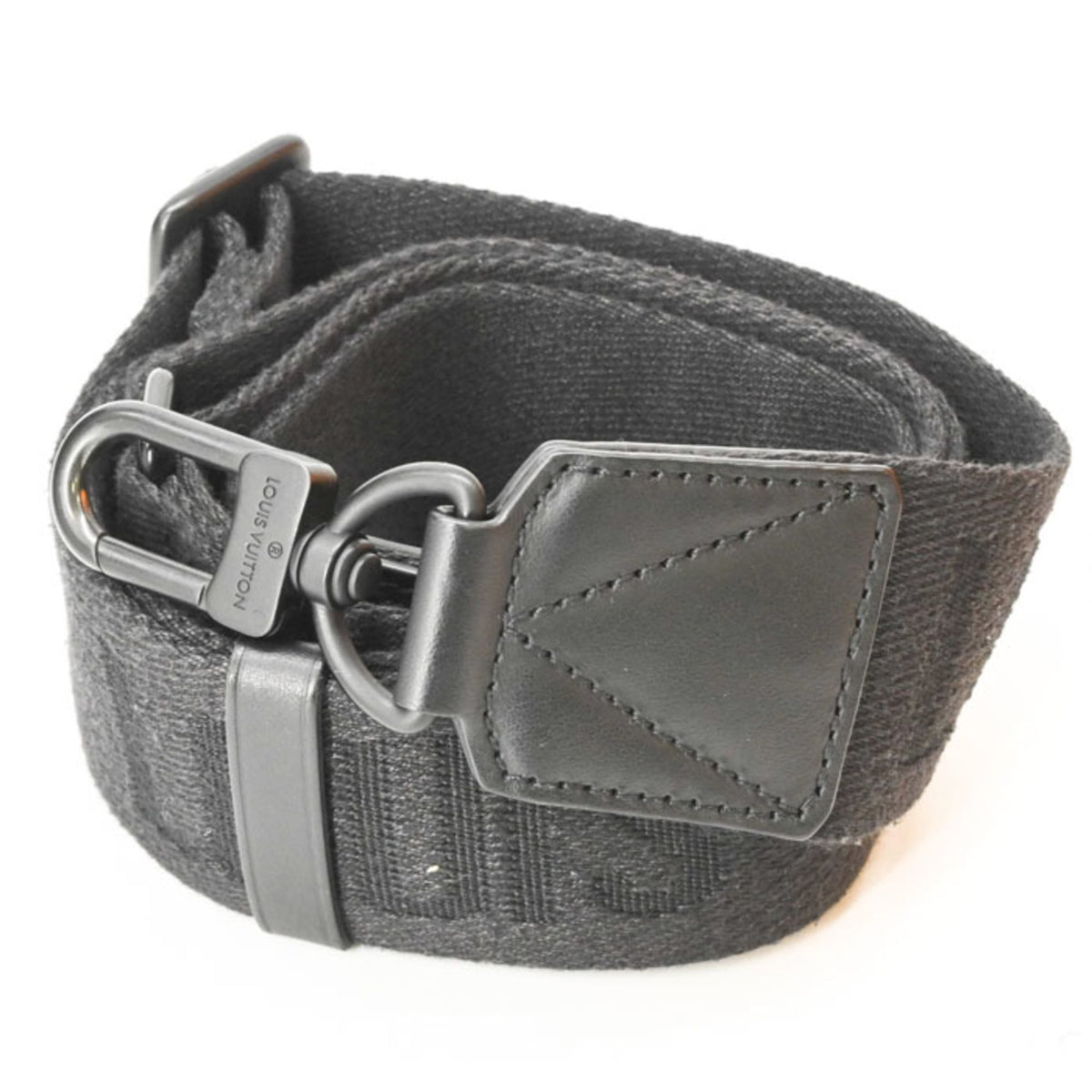 Louis Vuitton Black Leather Messenger Bag (Pre-Owned)