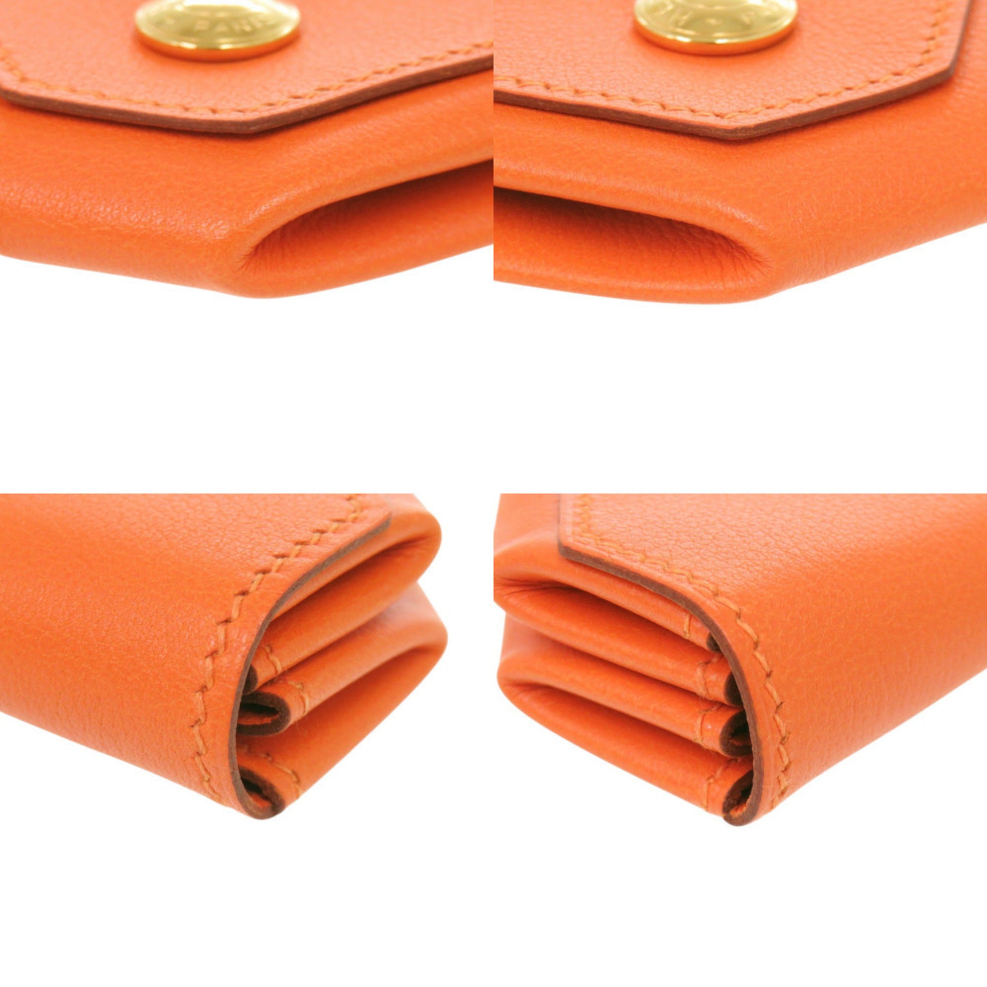 Hermes Orange Gulliver Leather Coin Purse/Coin Case (Pre-Owned)
