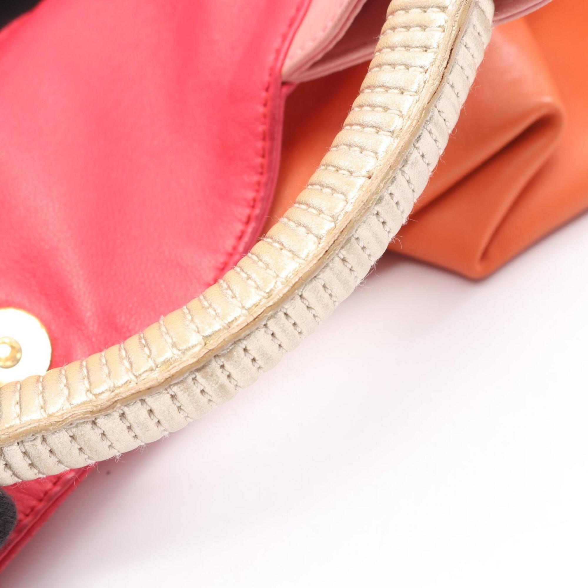 Loewe Orange Pink Leather Handbag (Pre-Owned)