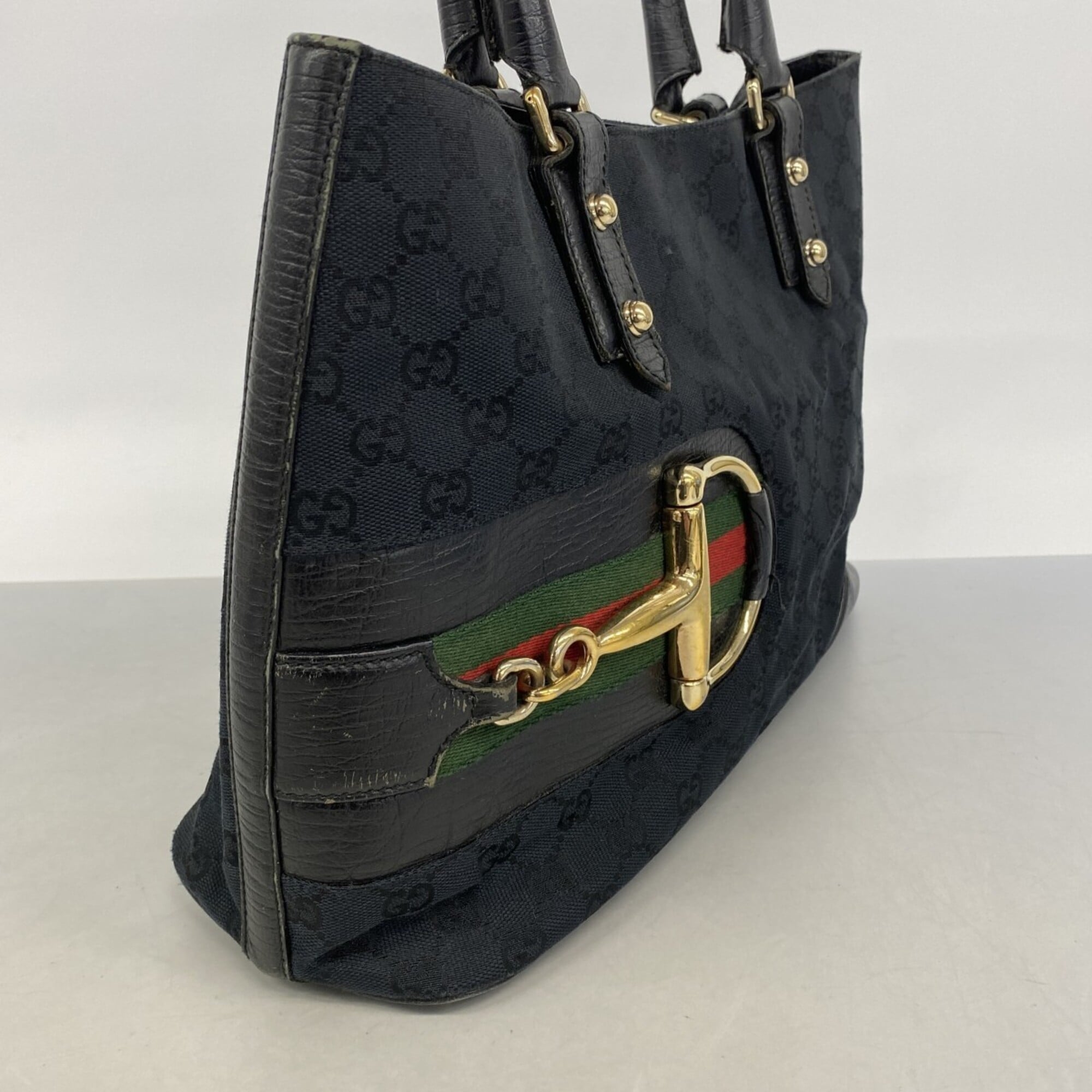 Gucci Black Canvas Tote Bag (Pre-Owned)