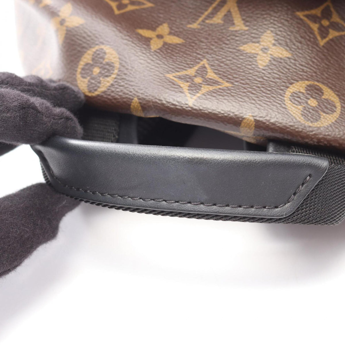 Louis Vuitton Black Brown Coated Canvas Leather Backpack Handbag (Pre-Owned)